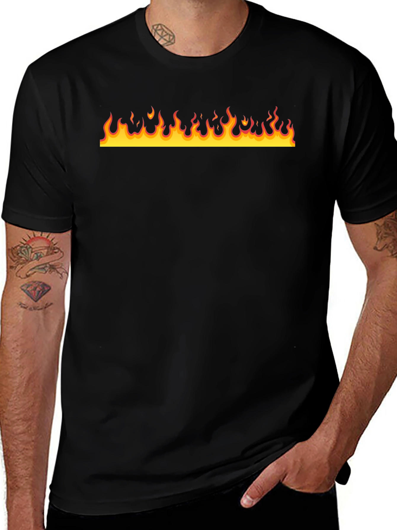 Variant 15 of Flame Graphic Black T-Shirt Cool Streetwear Tee