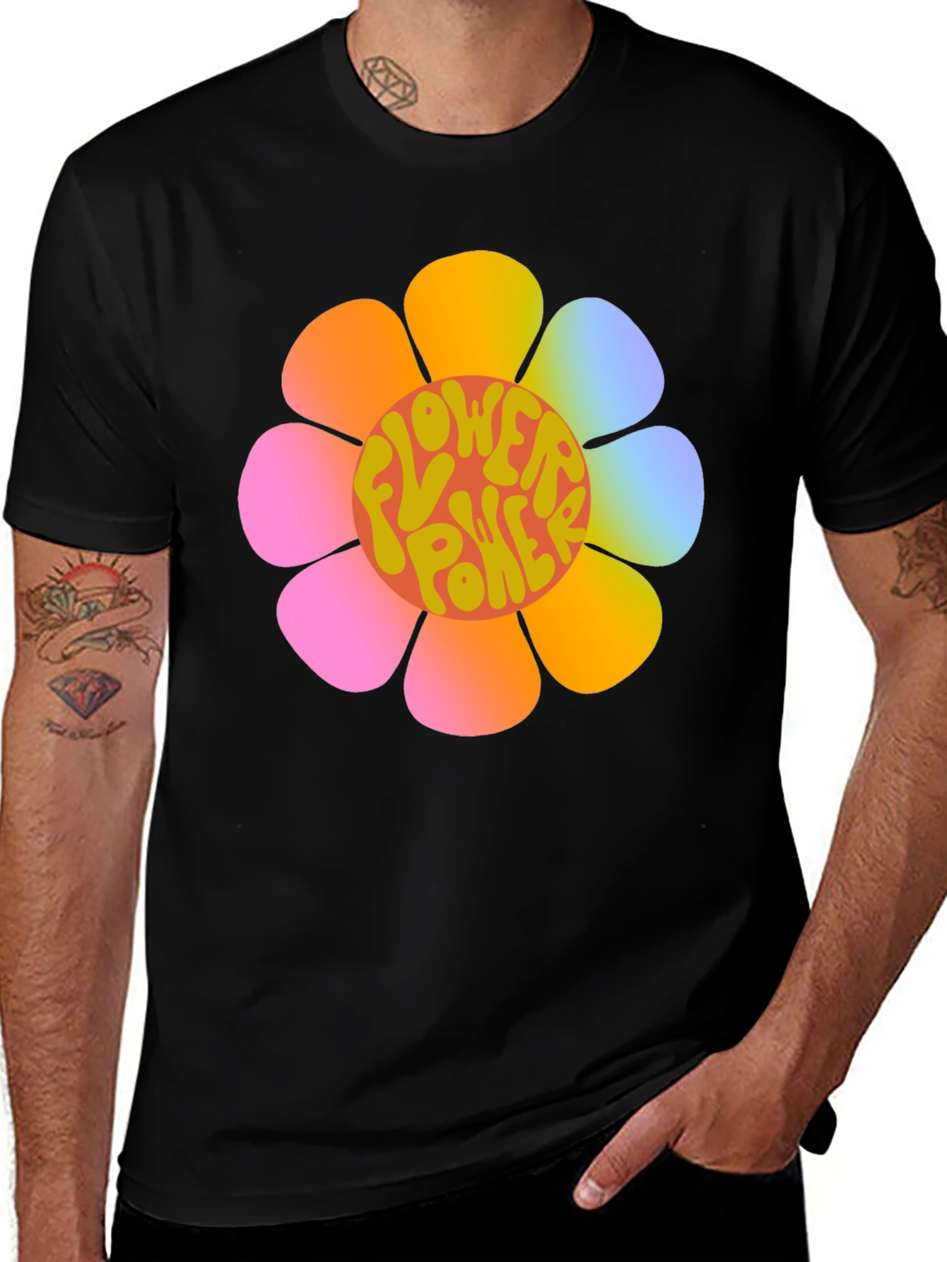 Variant 27 of Flower Power Graphic Tee - Retro Style