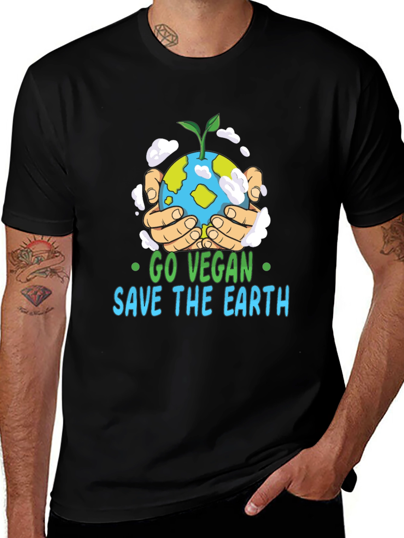 Variant 14 of Go Vegan Save the Earth Graphic T-Shirt