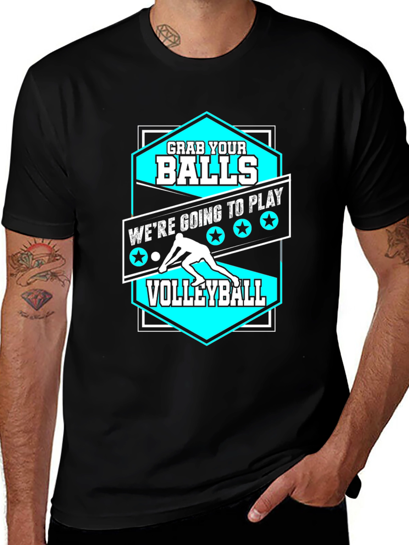 Variant 5 of Grab Your Balls Volleyball Graphic T-Shirt