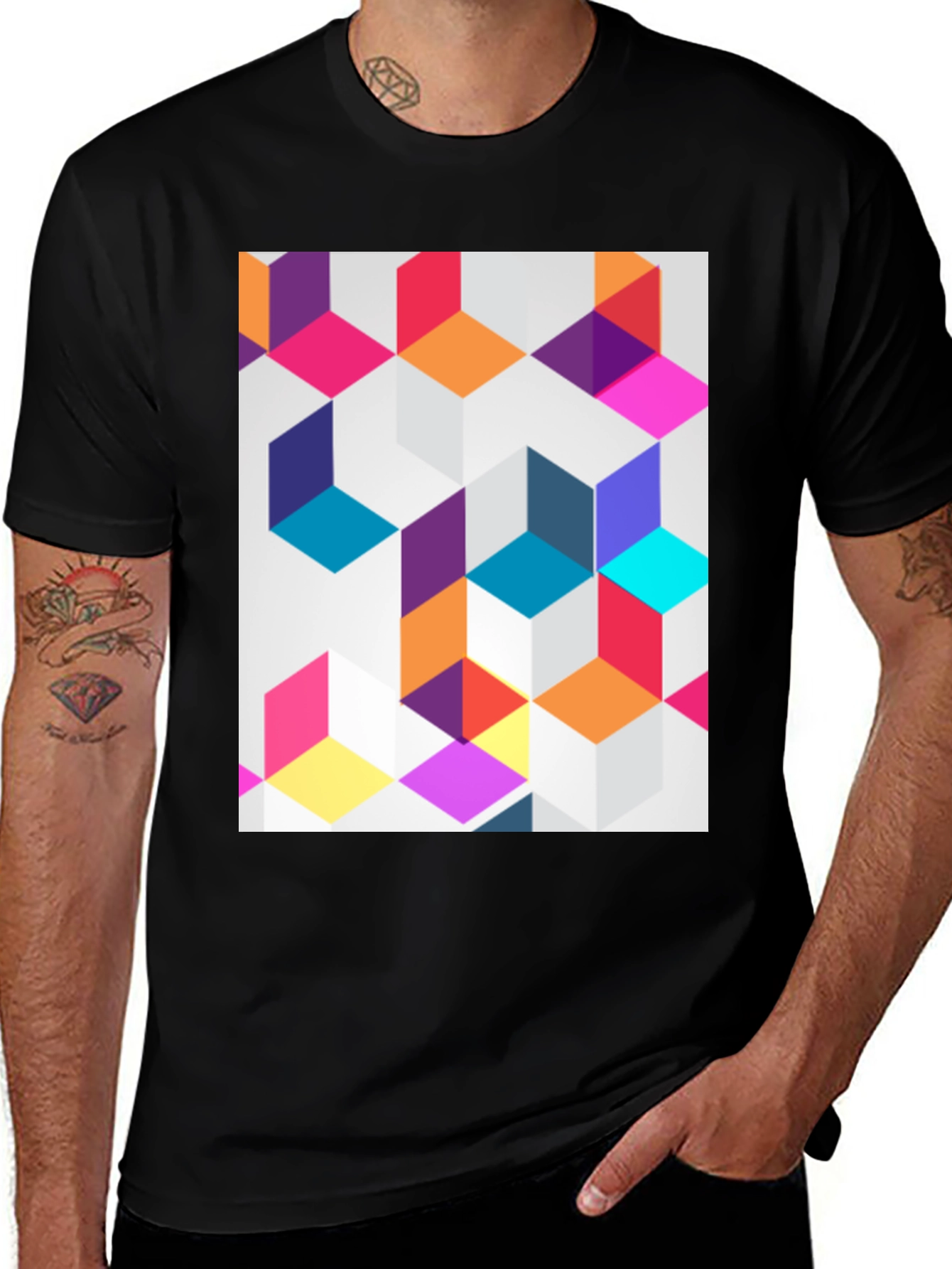 Variant 11 of Geometric Pattern T-Shirt - Modern Design