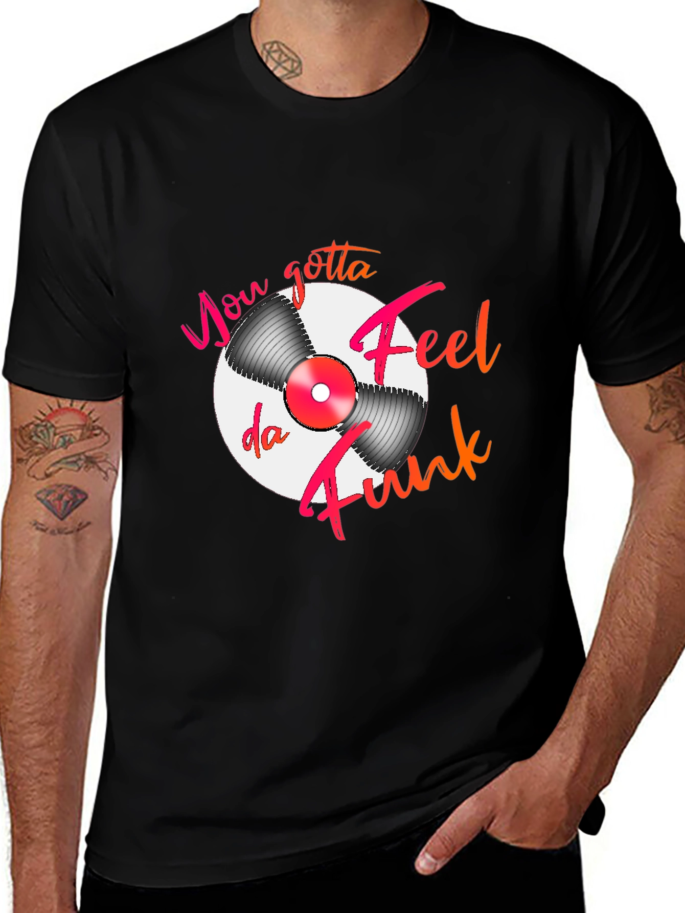 Feel Da Funk Graphic T-Shirt - Black