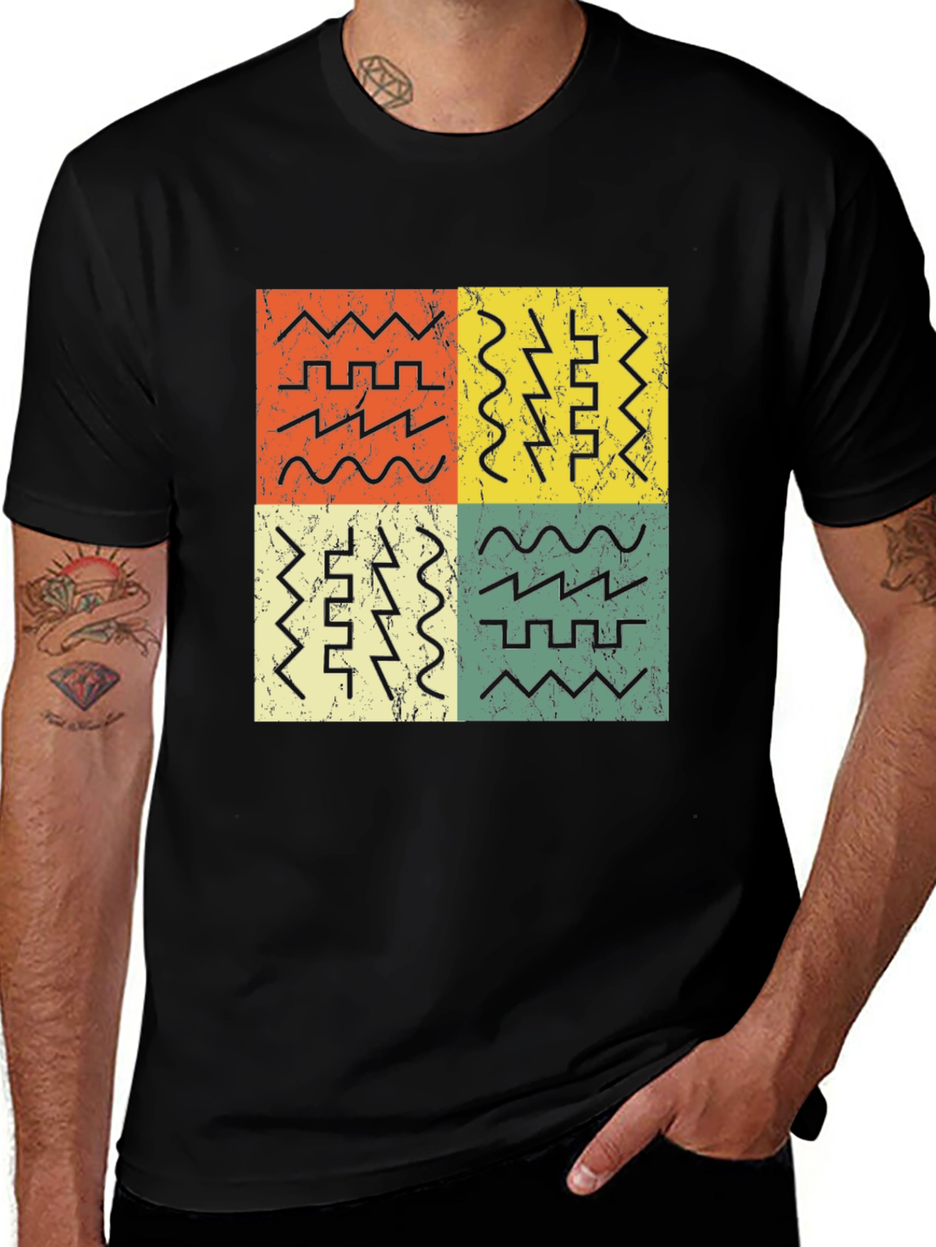 Variant 12 of Retro Wave Pattern Graphic Tee
