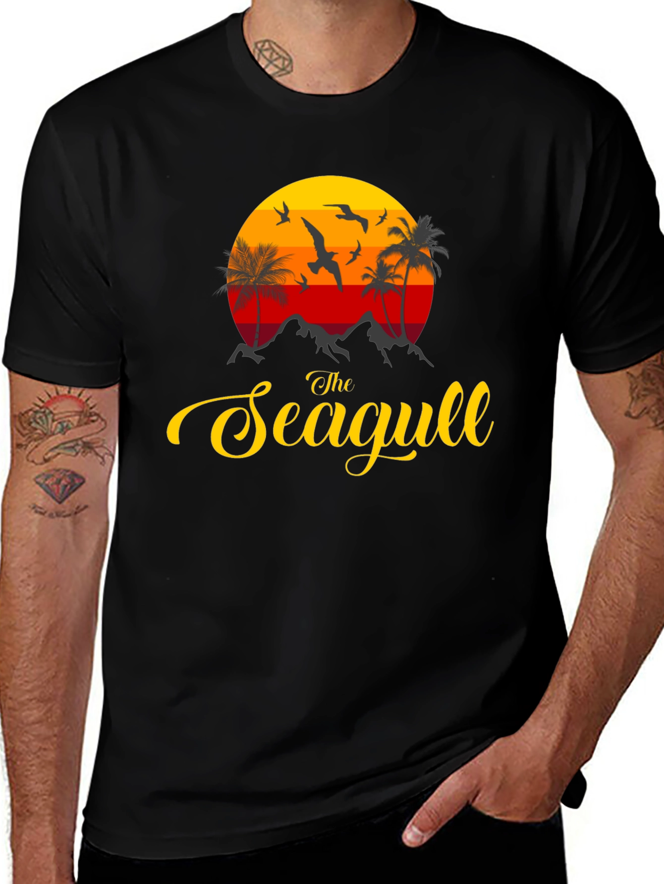 The Seagull Graphic Print Tee - Coastal Vibes