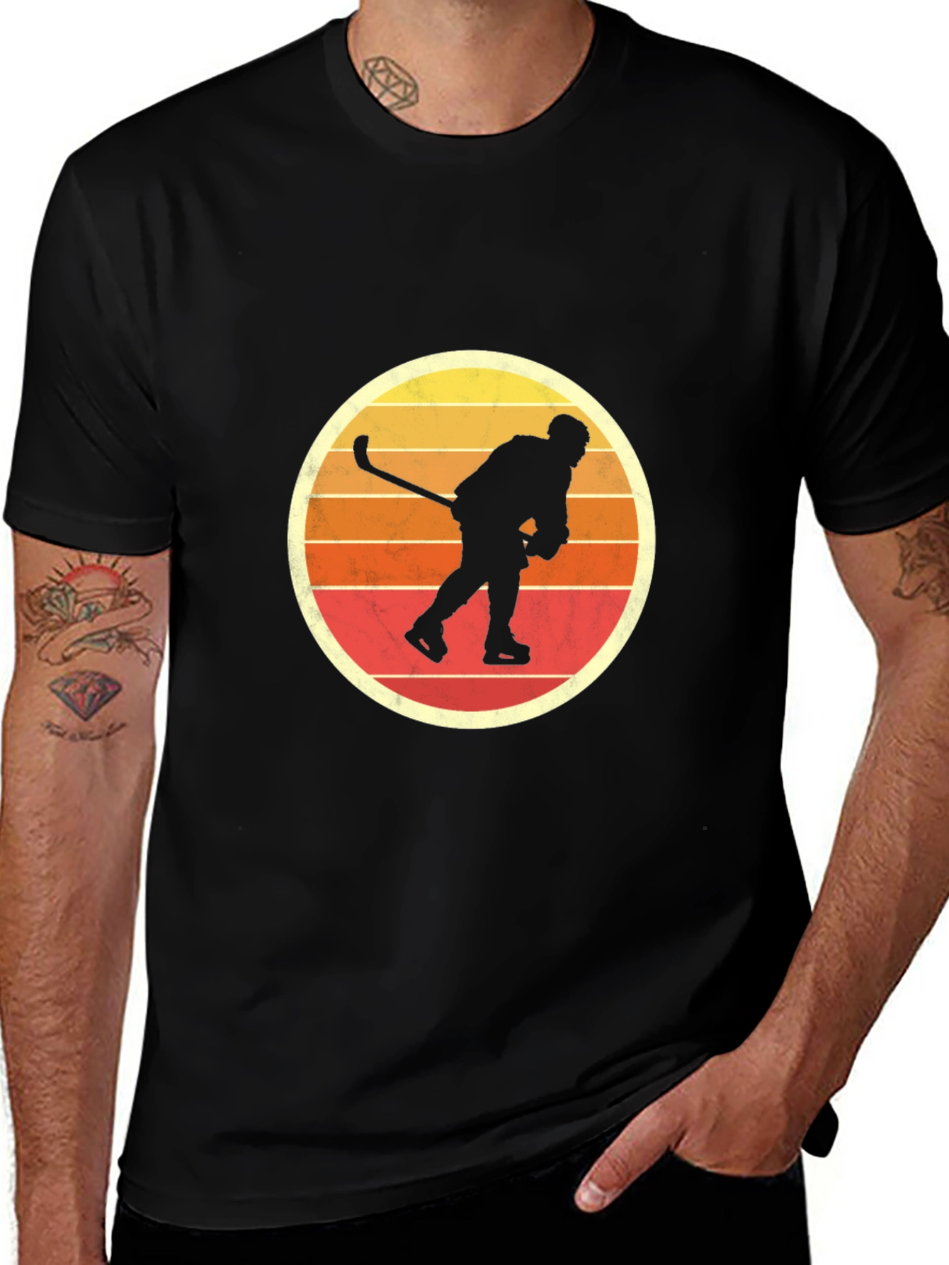 Variant 9 of Retro Hockey Player Graphic T-Shirt - Vintage Style