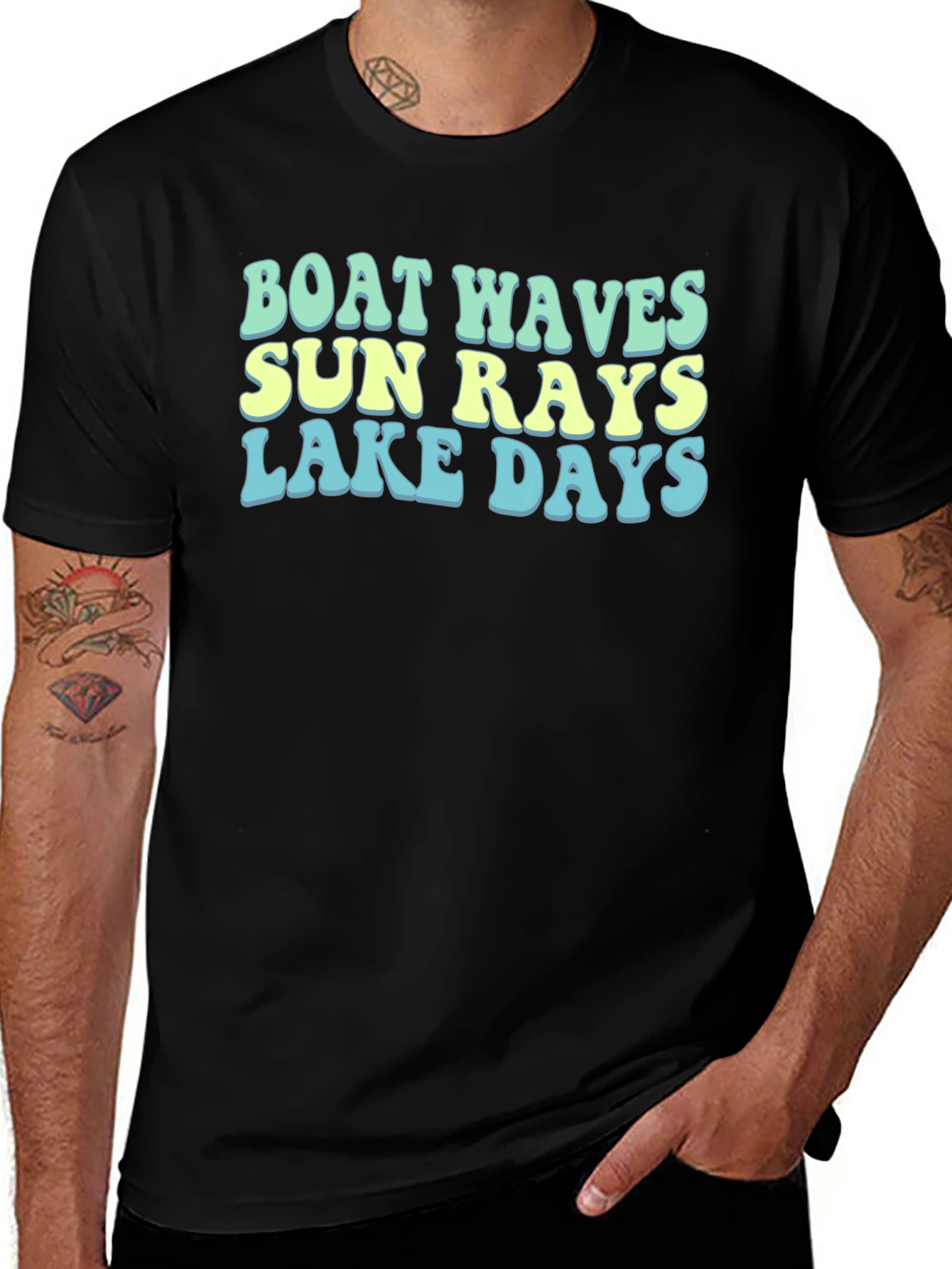 Variant 19 of Boat Waves Sun Rays Lake Days Graphic Tee