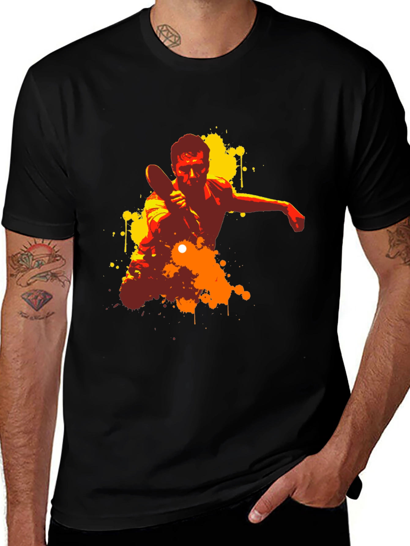 Ping Pong Player Graphic Tee - Stylish Athlete T-Shirt