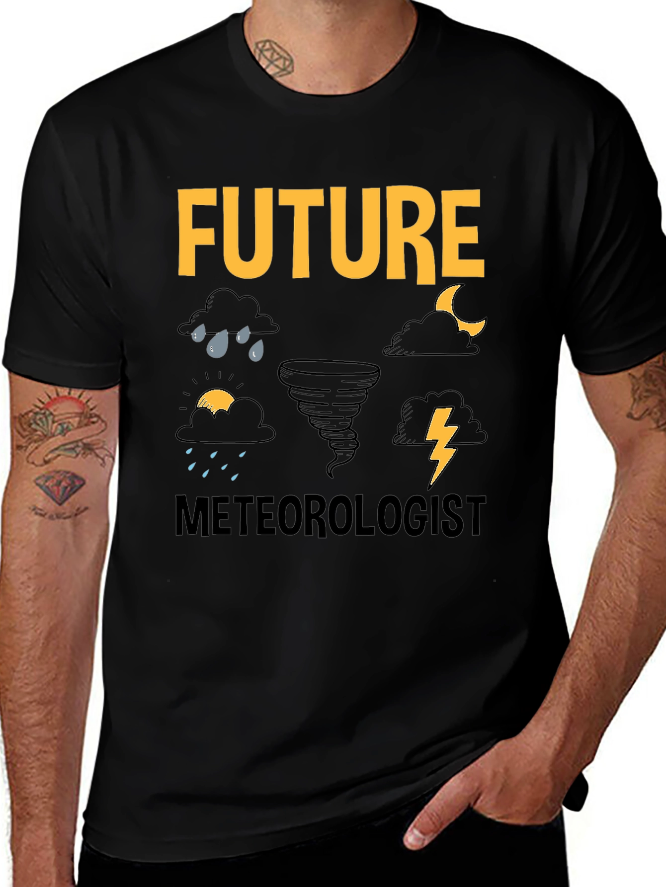 Variant 22 of Future Meteorologist Black T-Shirt Weather Lover Tee