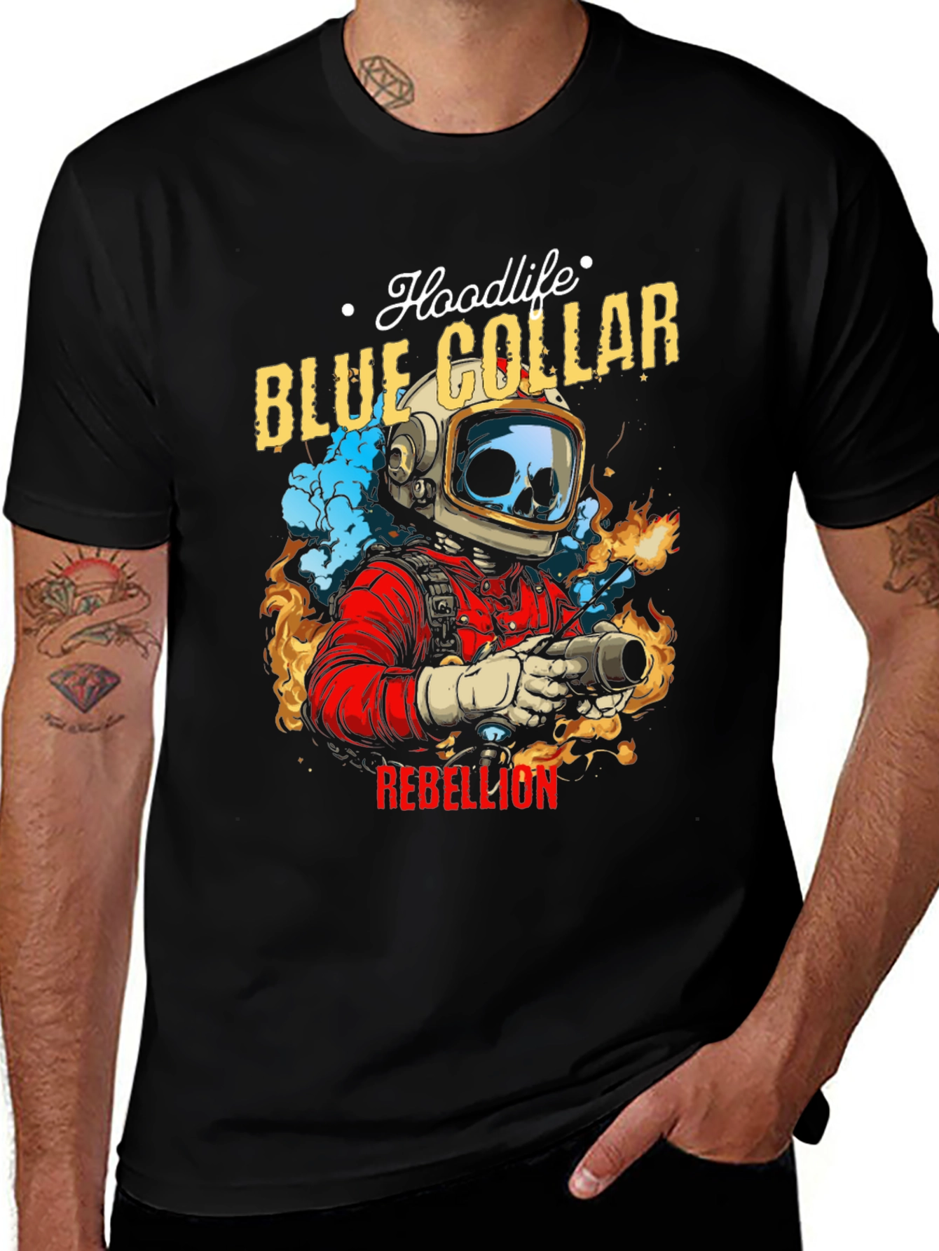 Variant 30 of Hoodlife Blue Collar Rebellion Graphic Tee