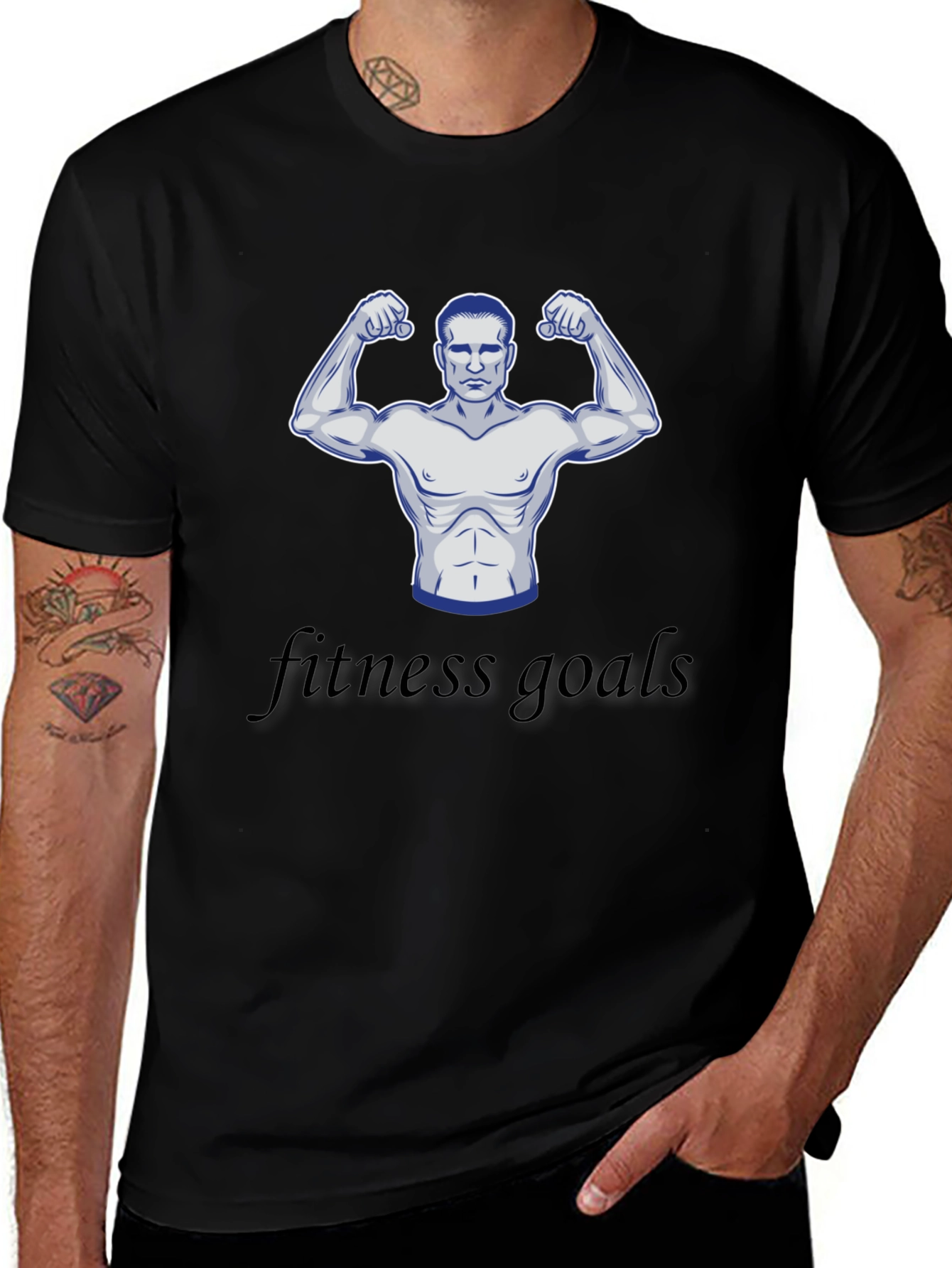 Variant 21 of Fitness Goals Black Graphic T-Shirt