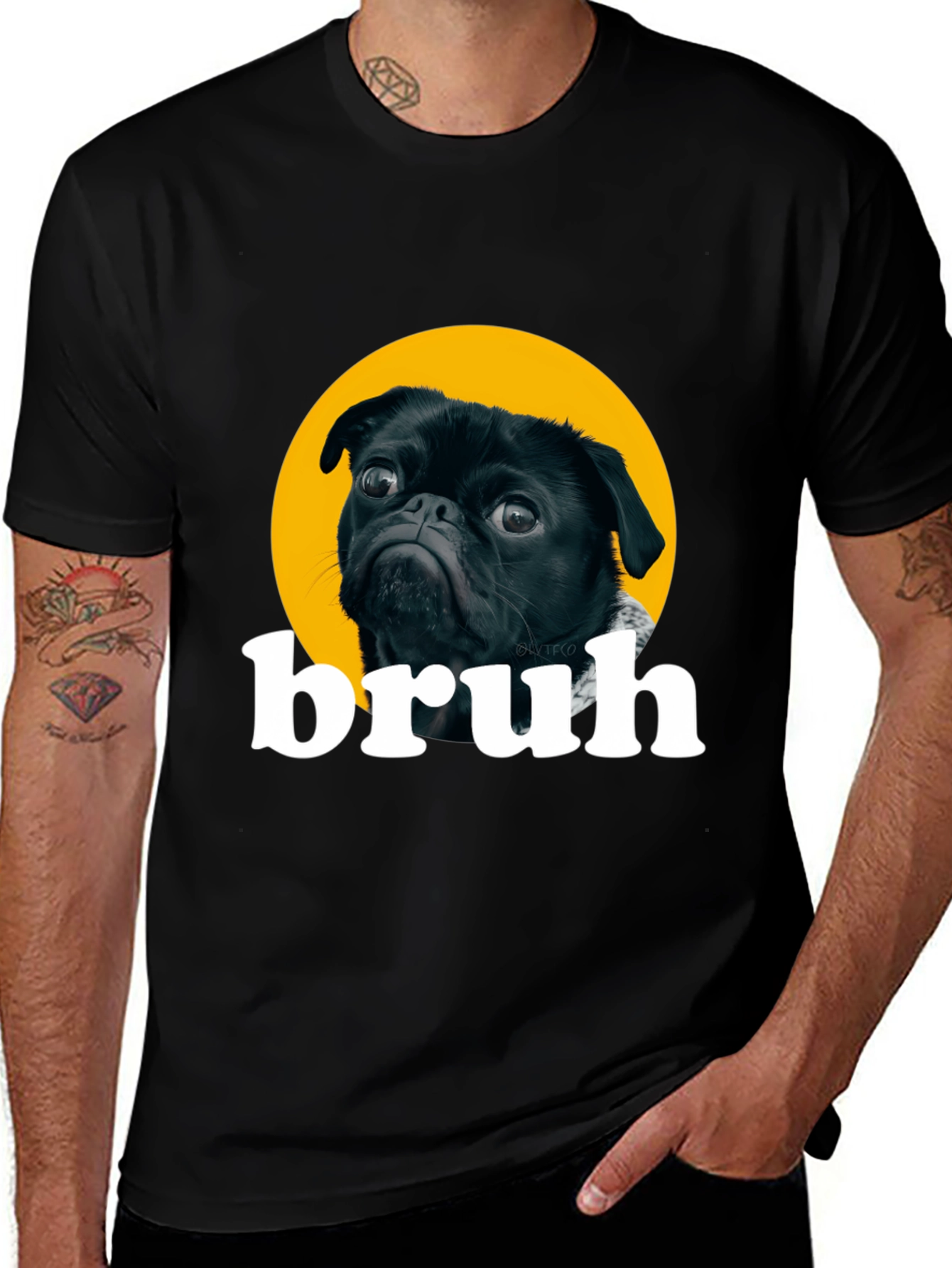 Variant 2 of Bruh Pug Graphic T-Shirt - Funny Dog Tee