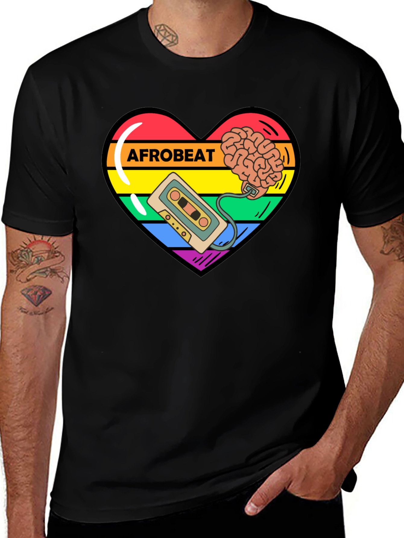 Afrobeat Brain Music Heart T-Shirt