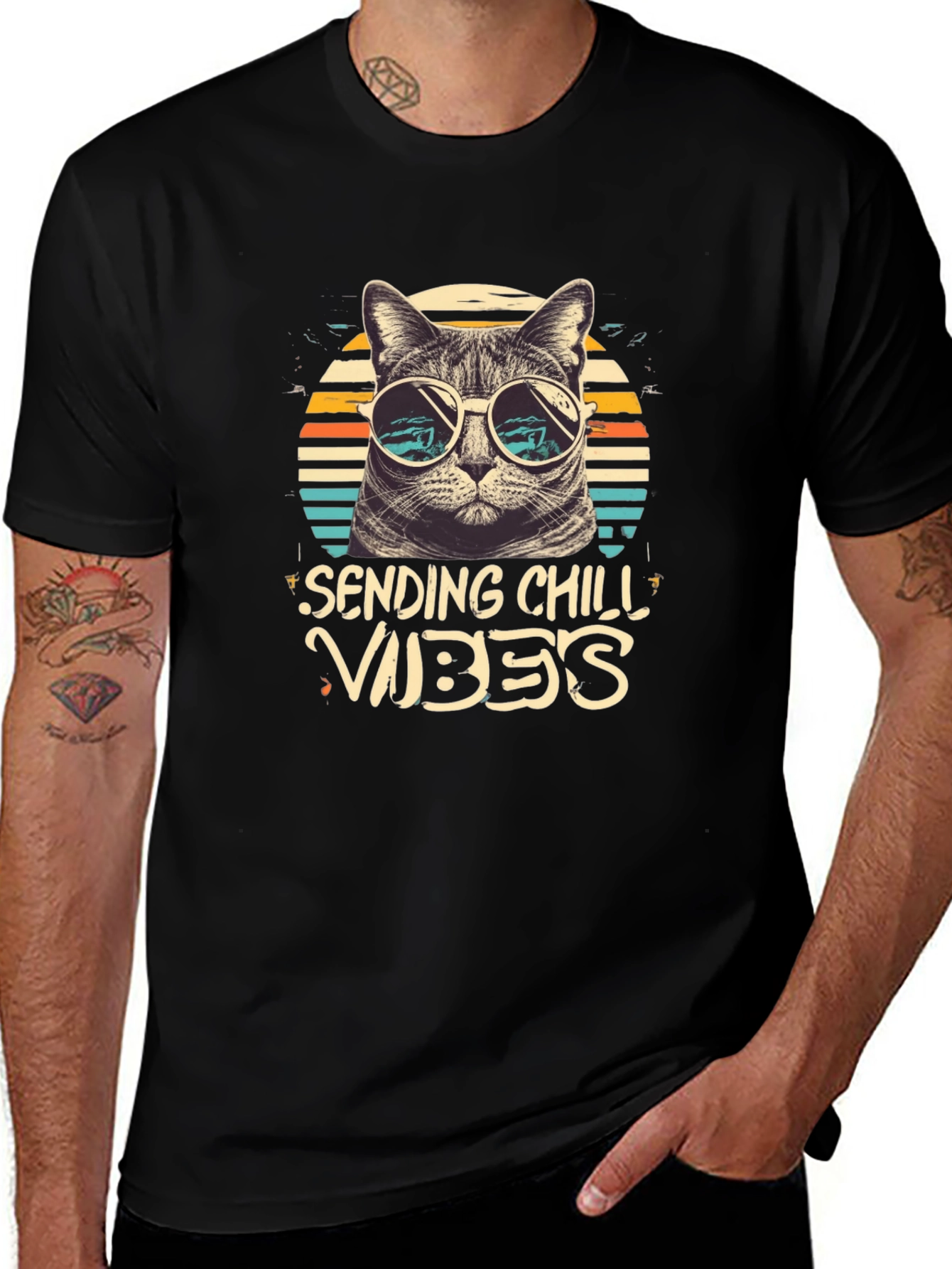 Variant 24 of Chill Vibes Cat Graphic Tee