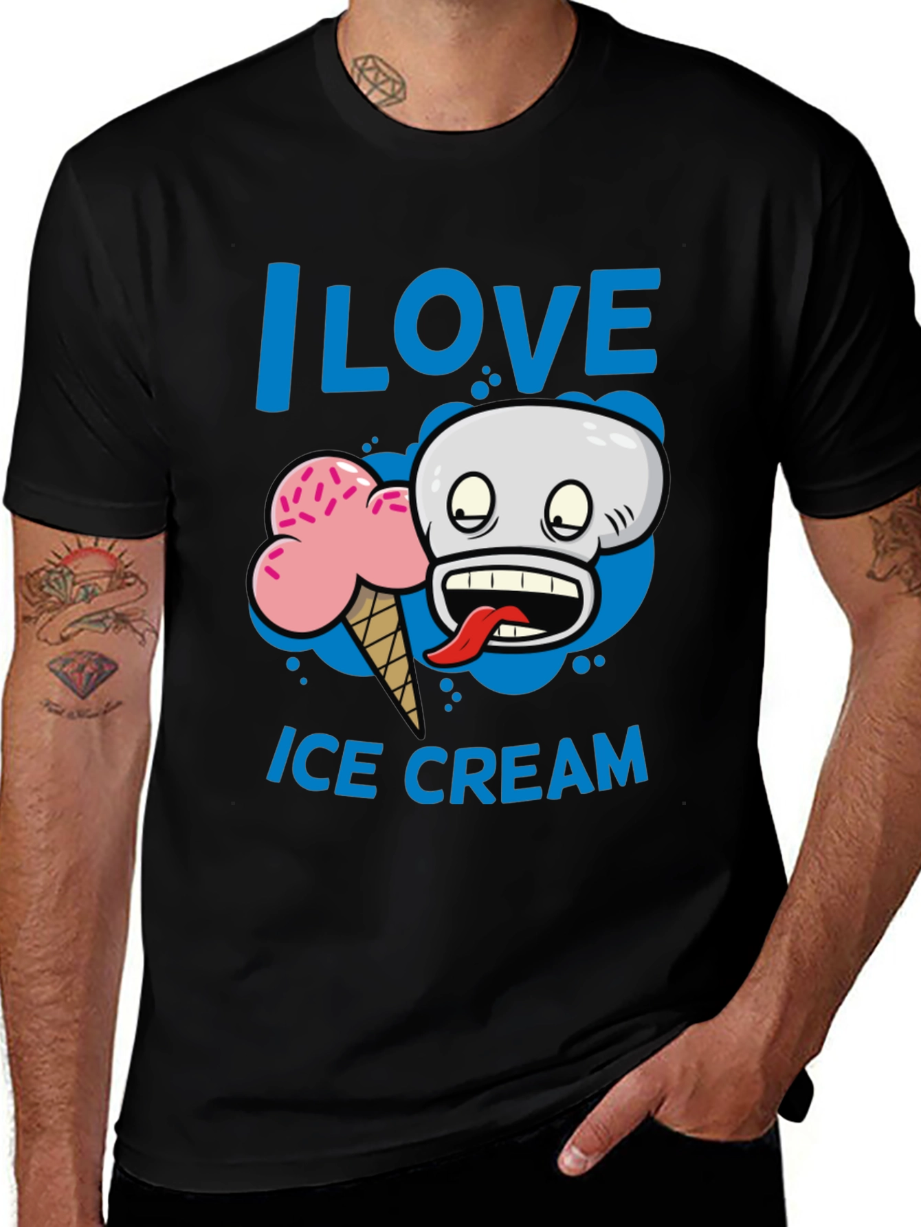 Variant 4 of I Love Ice Cream Graphic Print Men's T-Shirt