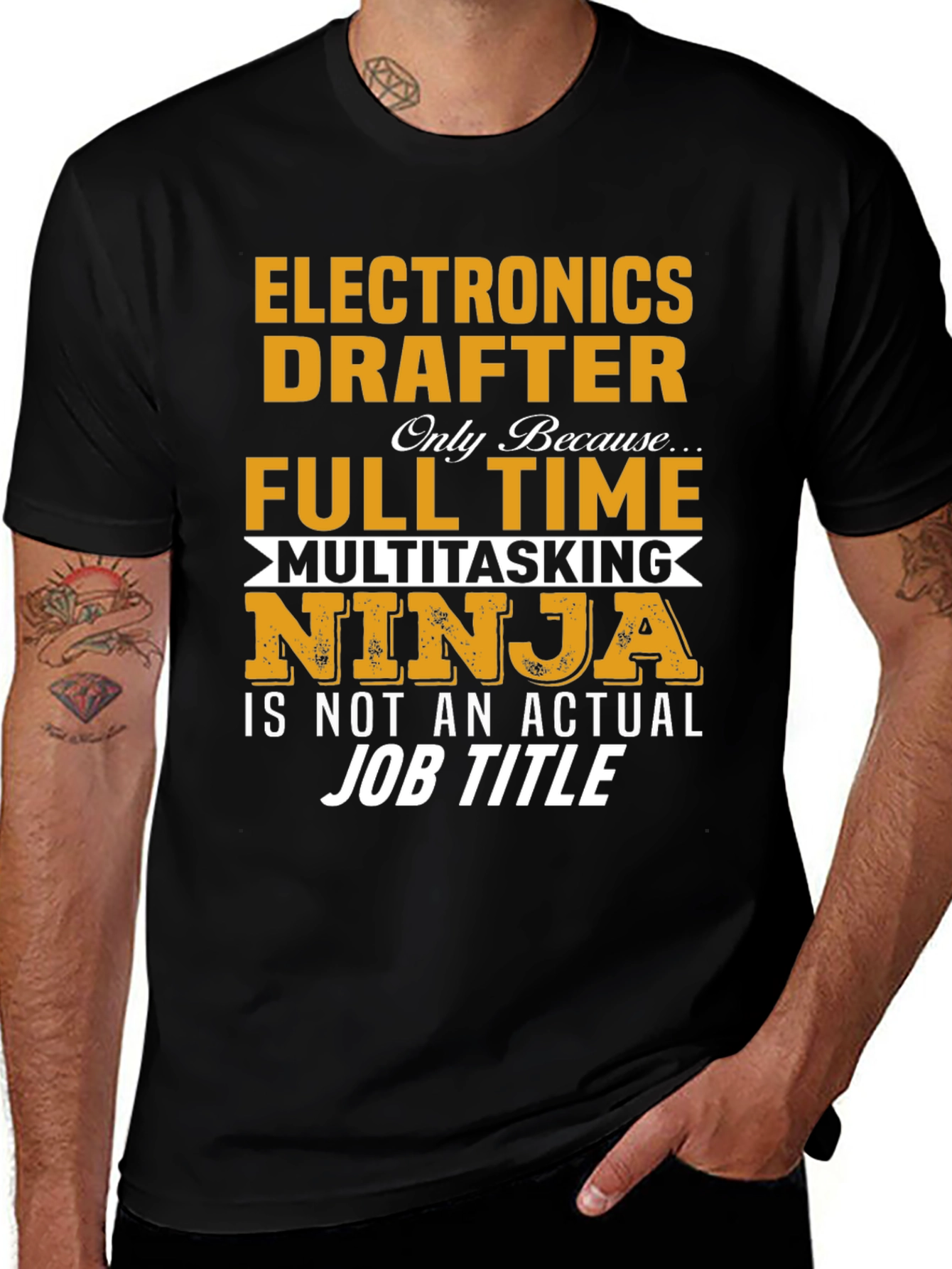 Electronics Drafter Full Time Ninja T-Shirt