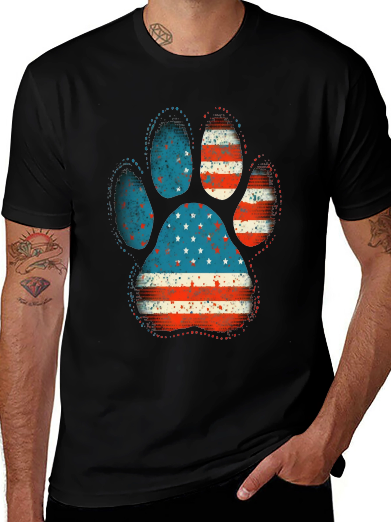 Variant 14 of Patriotic Paw Print T-Shirt