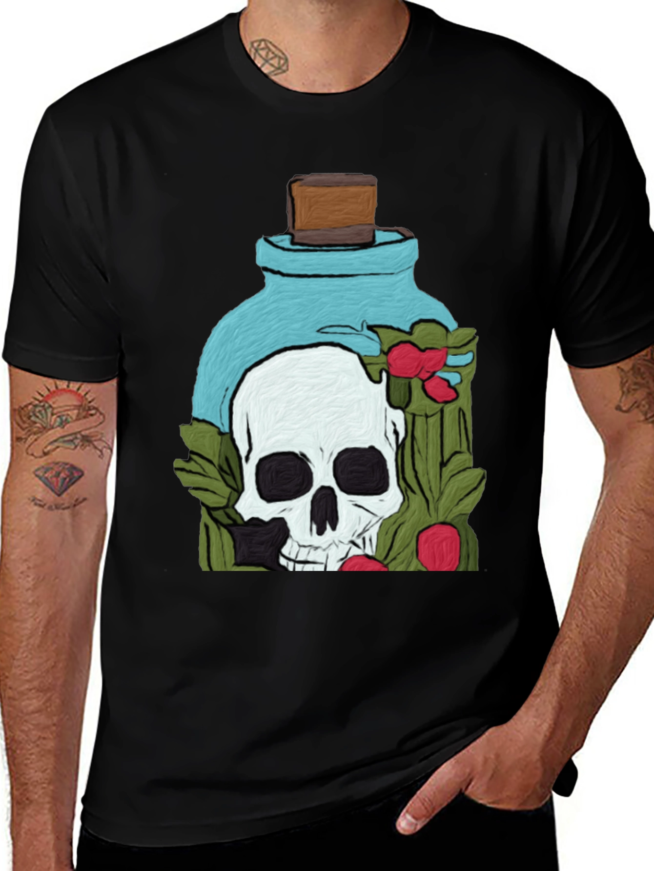 Variant 19 of Skull Potion T-Shirt - Artistic Death Elixir Design