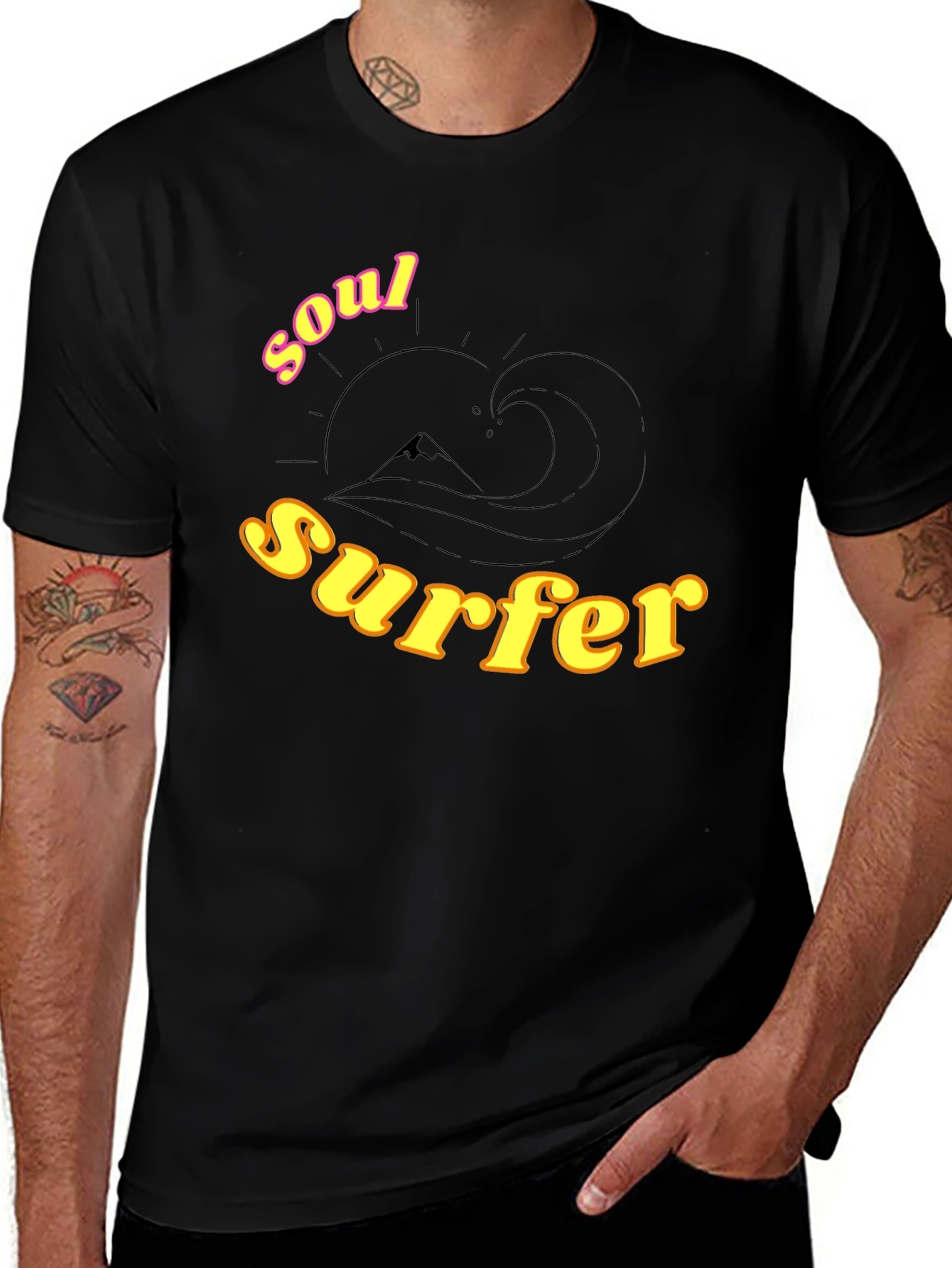 Variant 15 of Soul Surfer Graphic T-Shirt - Stylish Black Tee
