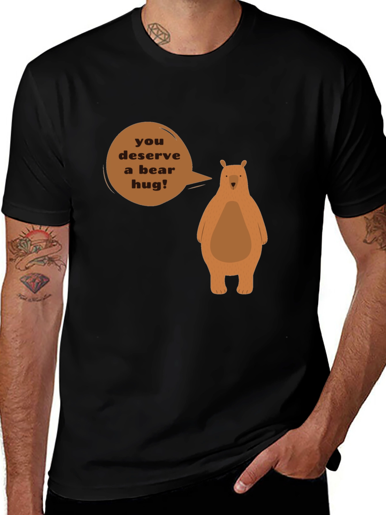 Variant 15 of Bear Hug Graphic T-Shirt - You Deserve a Bear Hug!
