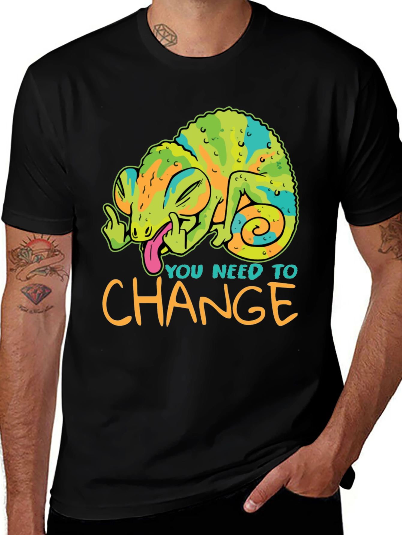 Variant 19 of You Need To Change T-Shirt Chameleon Funny Offensive