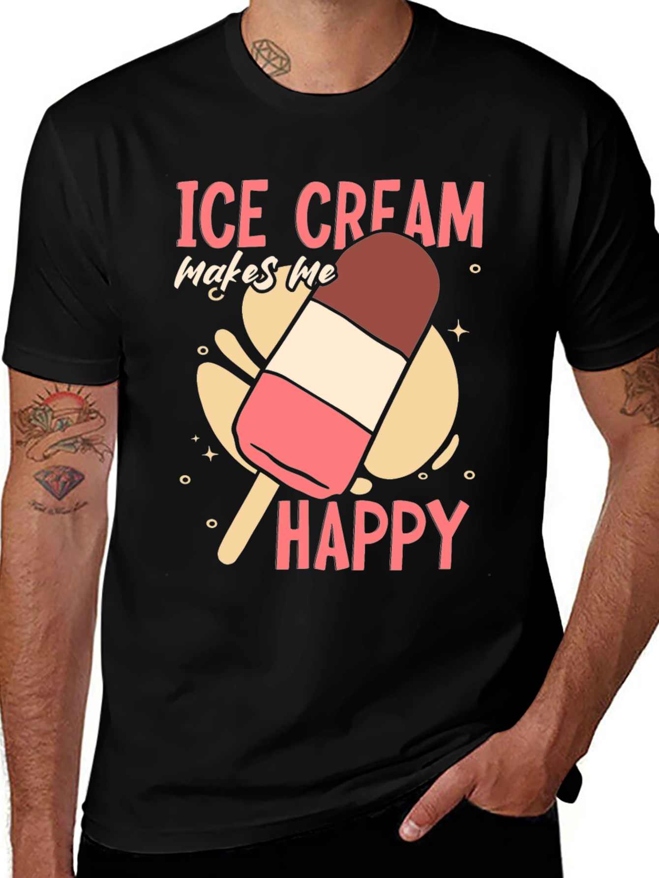Variant 29 of Ice Cream Makes Me Happy Graphic Tee