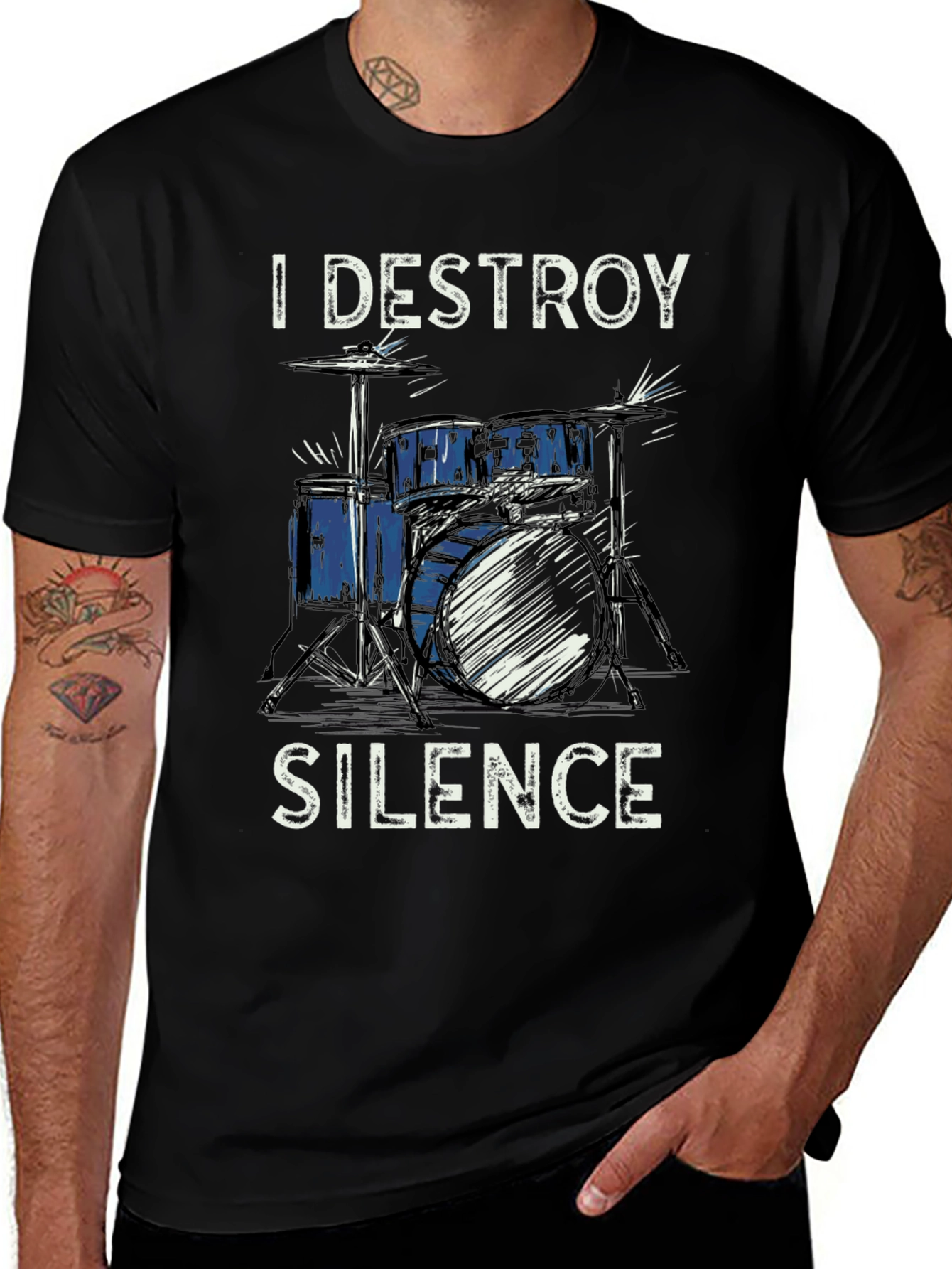 I Destroy Silence Drum Set T-Shirt
