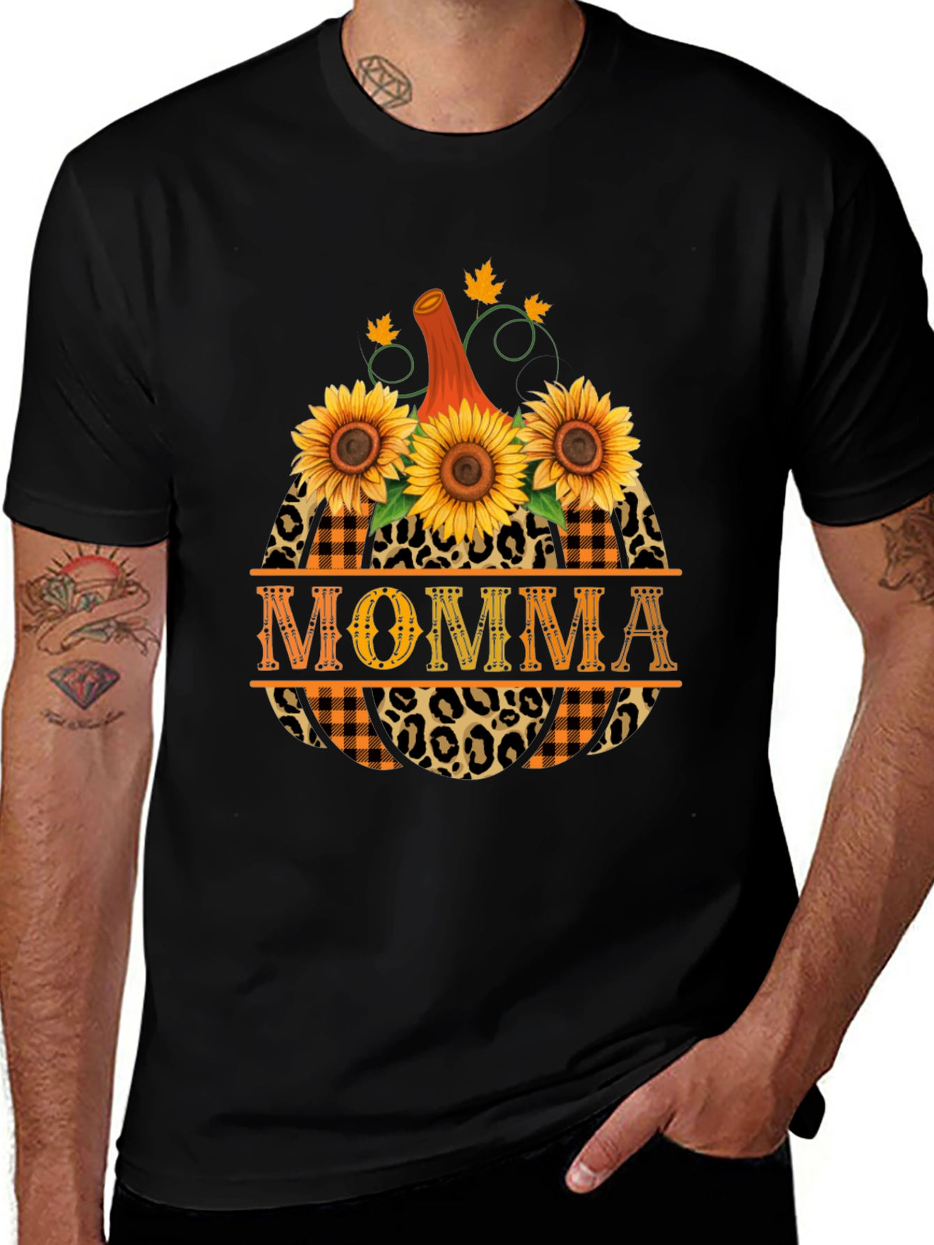Variant 28 of Momma Pumpkin Sunflower Graphic Tee