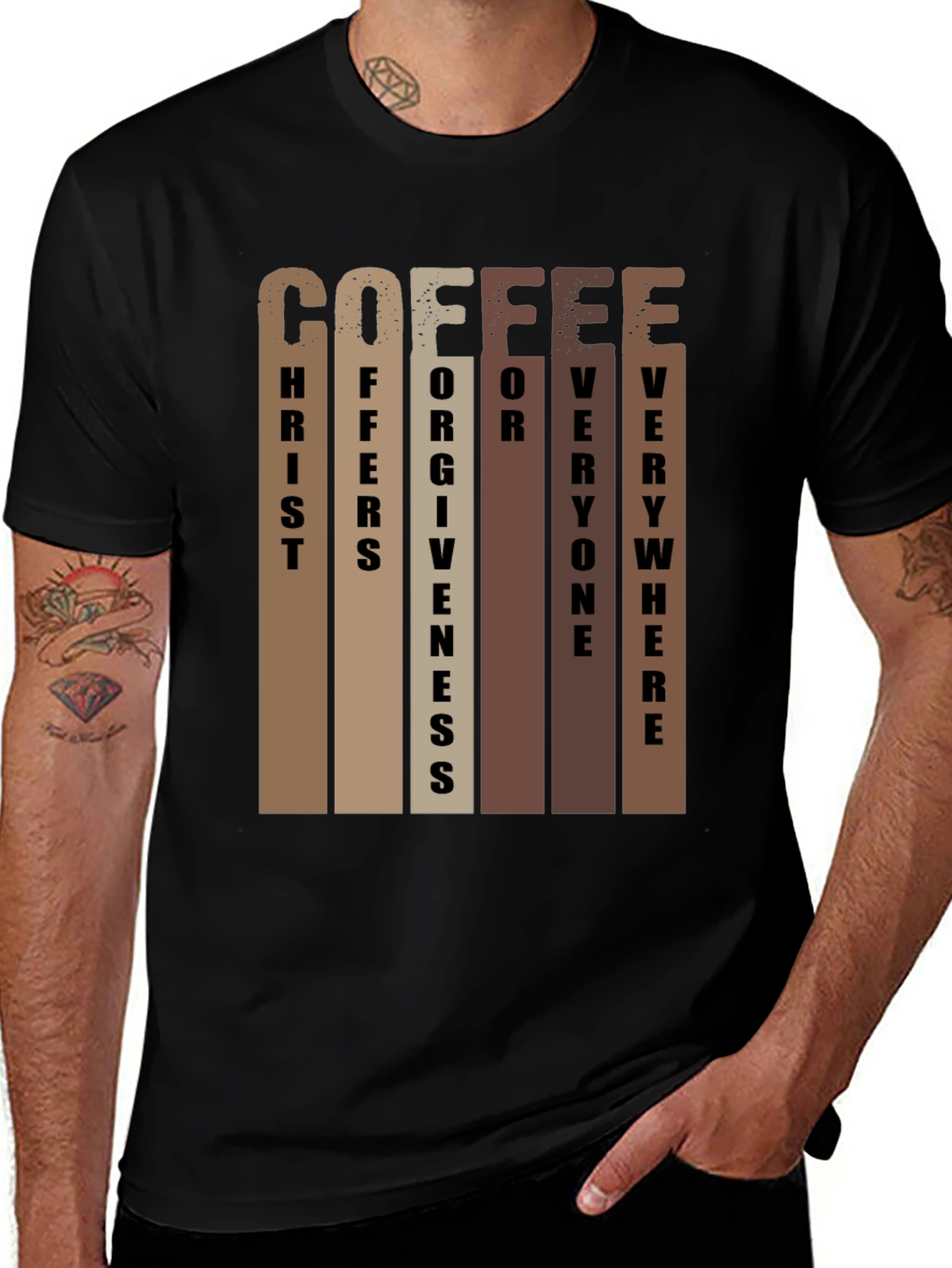 Variant 12 of Coffee Christ Offers Forgiveness T-Shirt