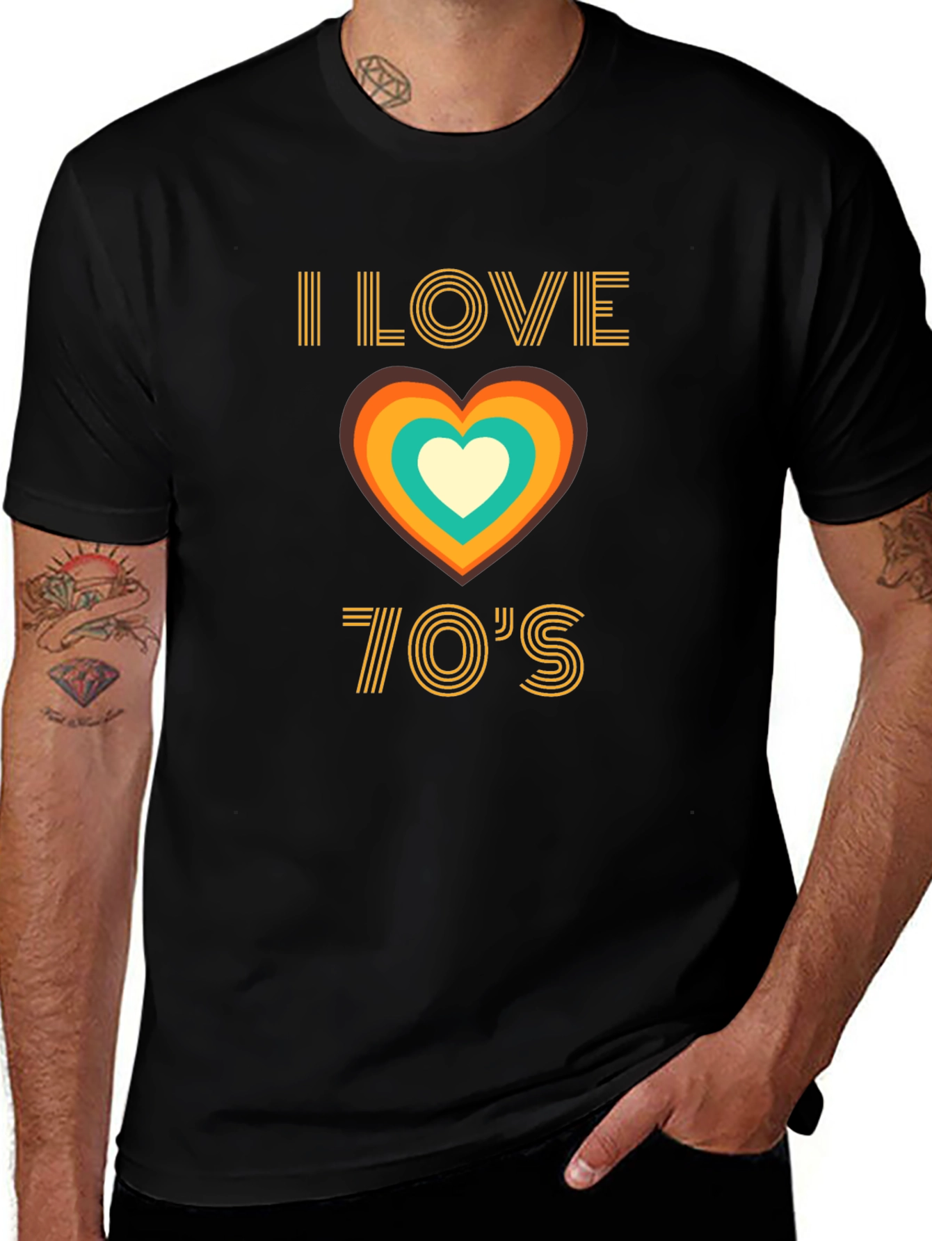 Variant 24 of I Love the 70's Retro Heart T-Shirt