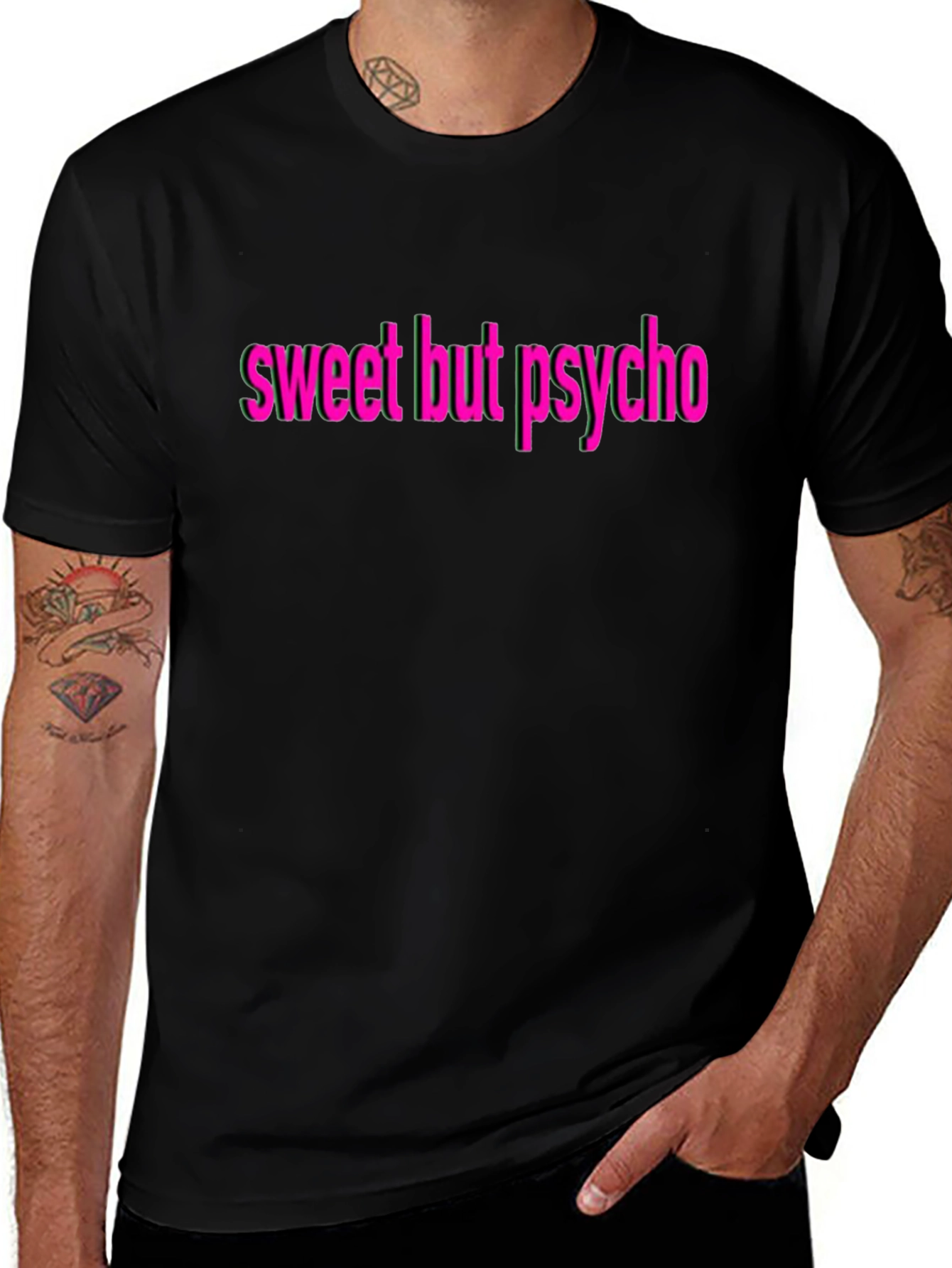 Variant 9 of Sweet But Psycho T-Shirt - Black Cotton Blend