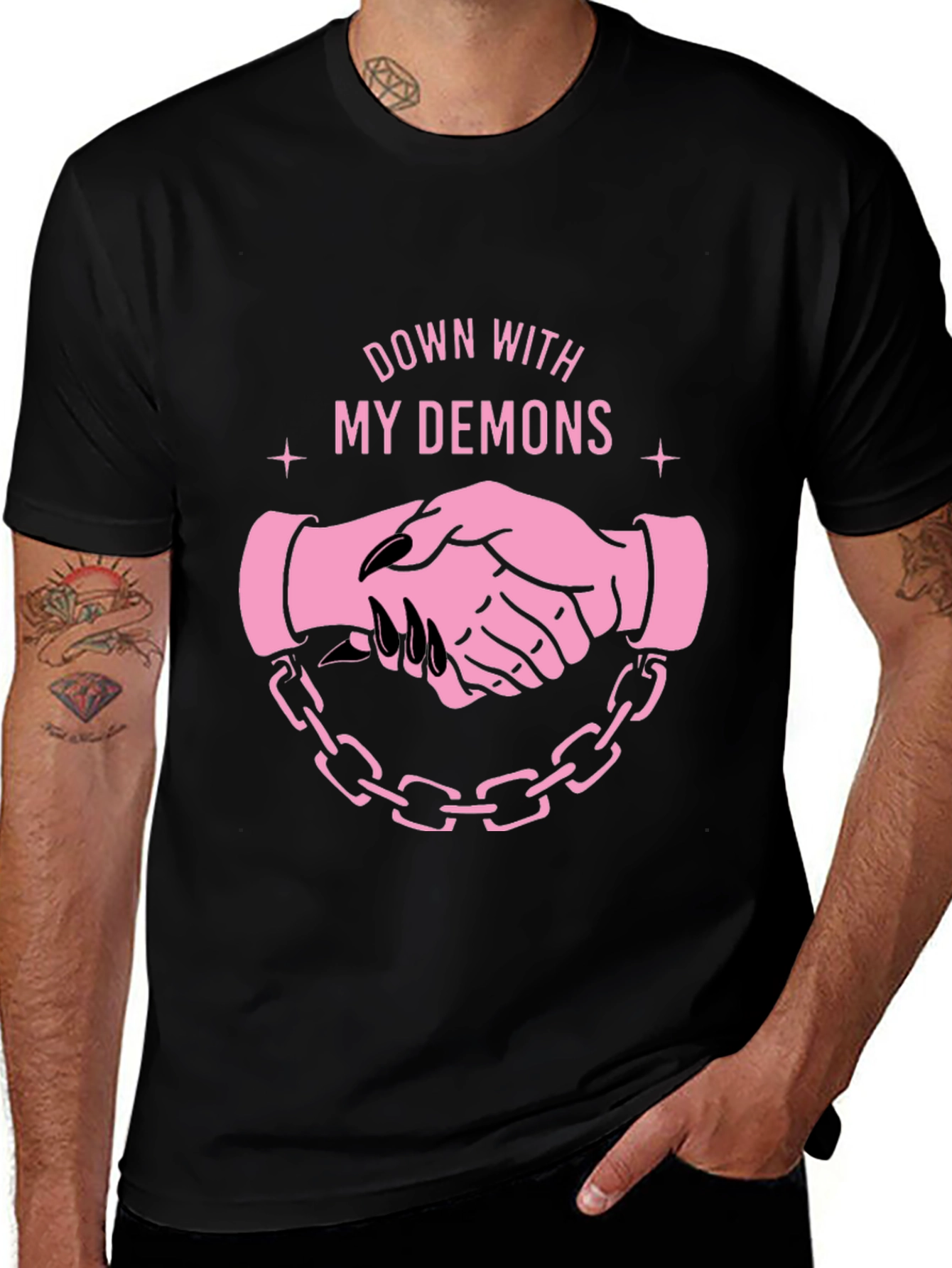 Down With My Demons Graphic Tee - Black