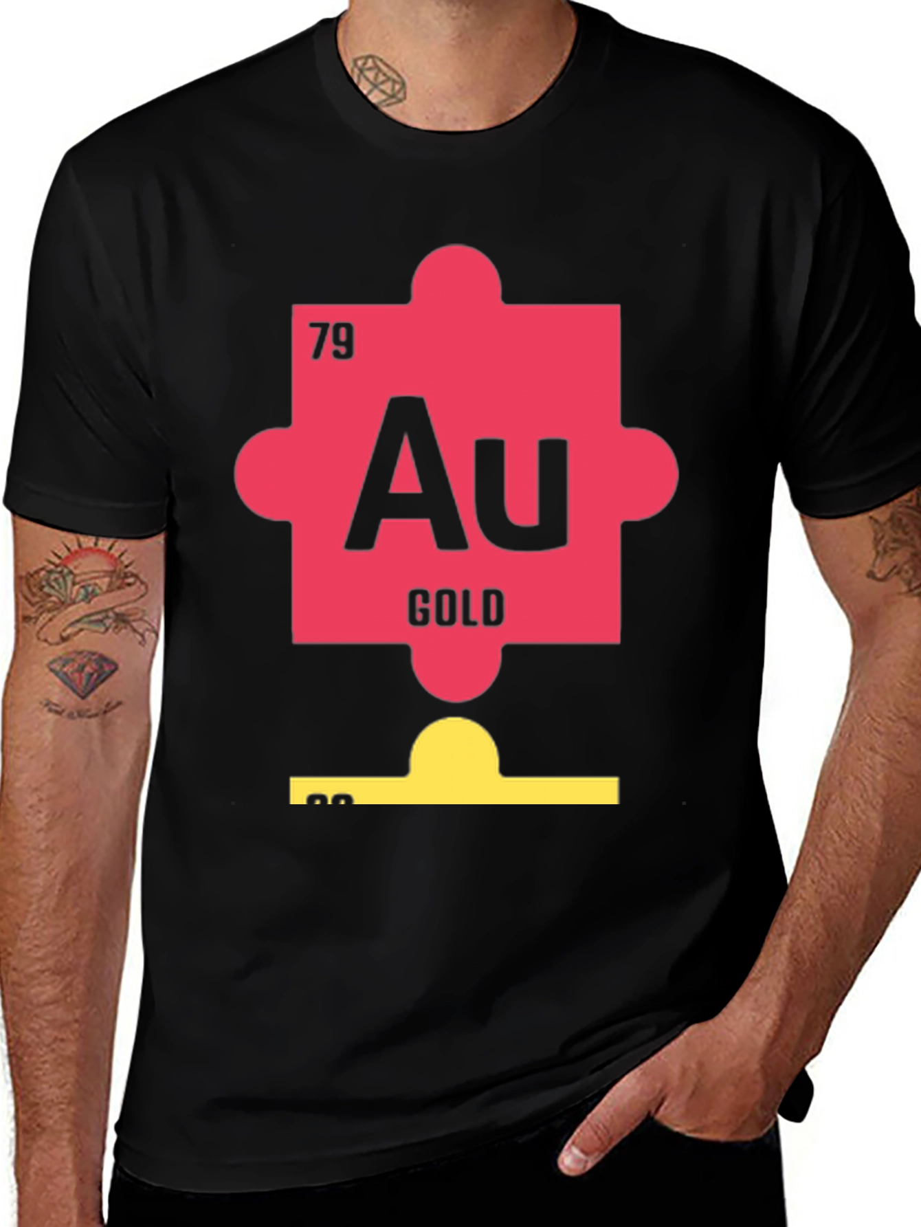 Variant 16 of Gold Element Periodic Table Funny Autism Awareness T-Shirt