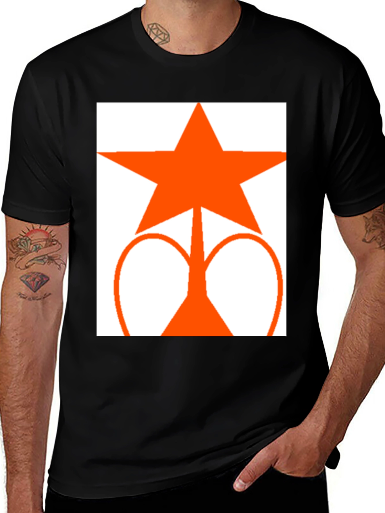 Star & Balloon Heart T-Shirt - Black