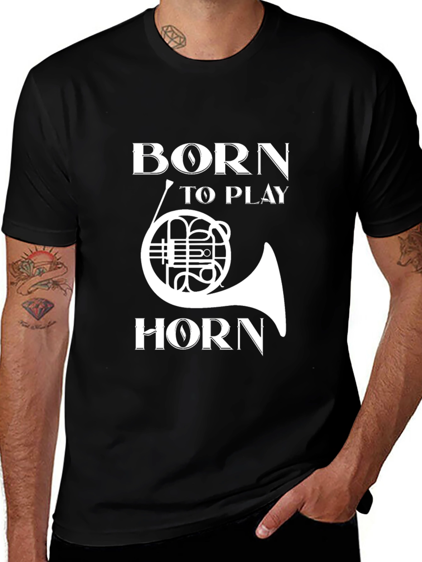 Born to Play Horn T-Shirt - Music Lover Tee