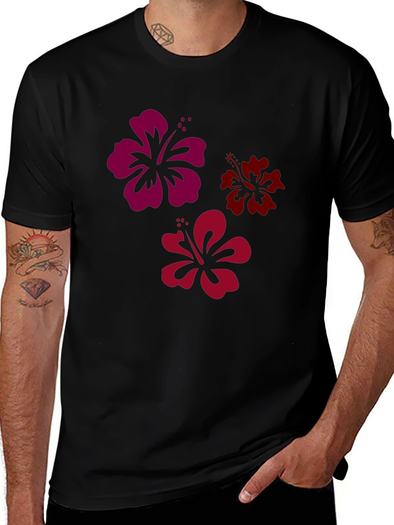 Variant 25 of Black Floral Print Tee
