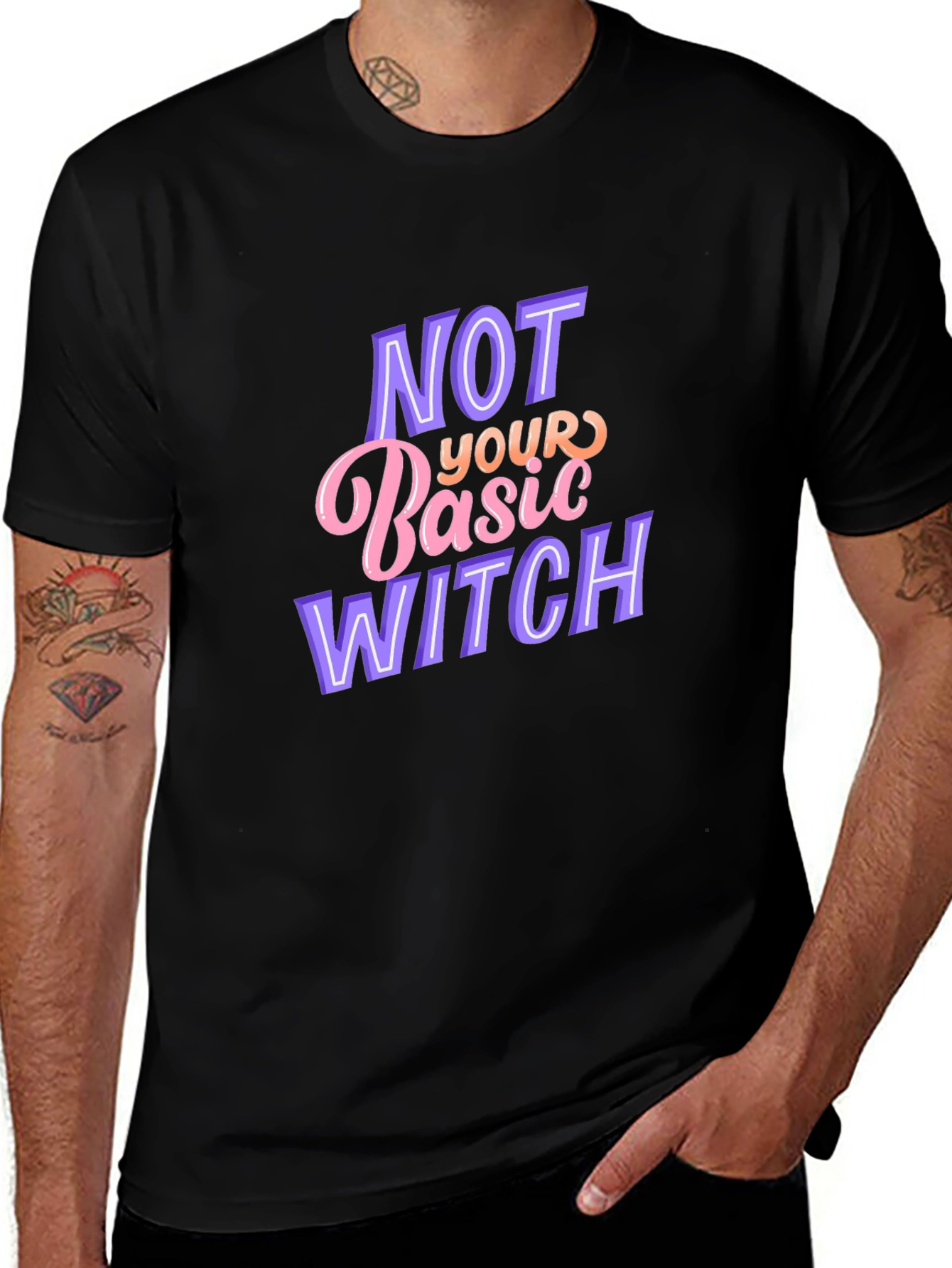 Variant 7 of Not Your Basic Witch Graphic Tee - Halloween Apparel