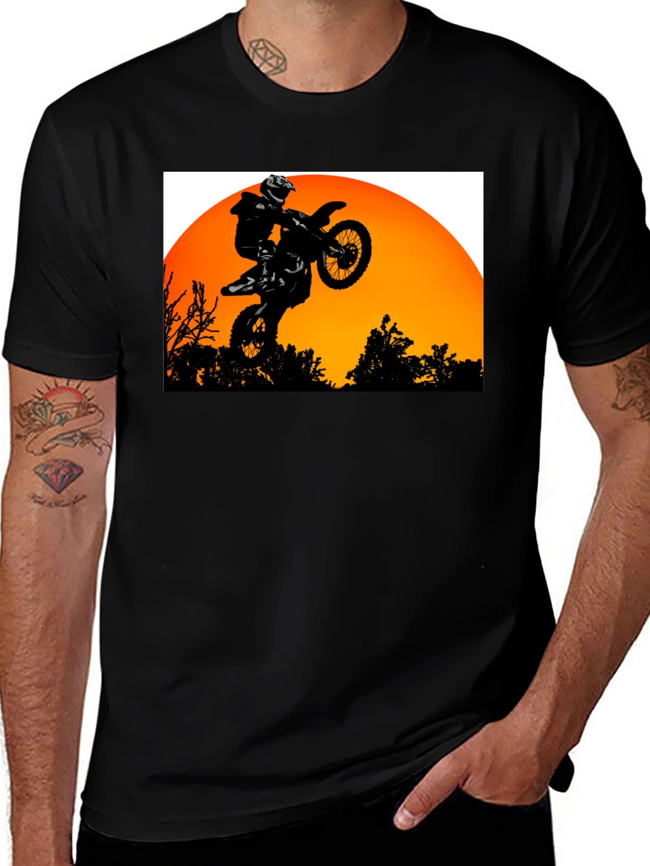 Variant 30 of Motocross Silhouette Black T-Shirt