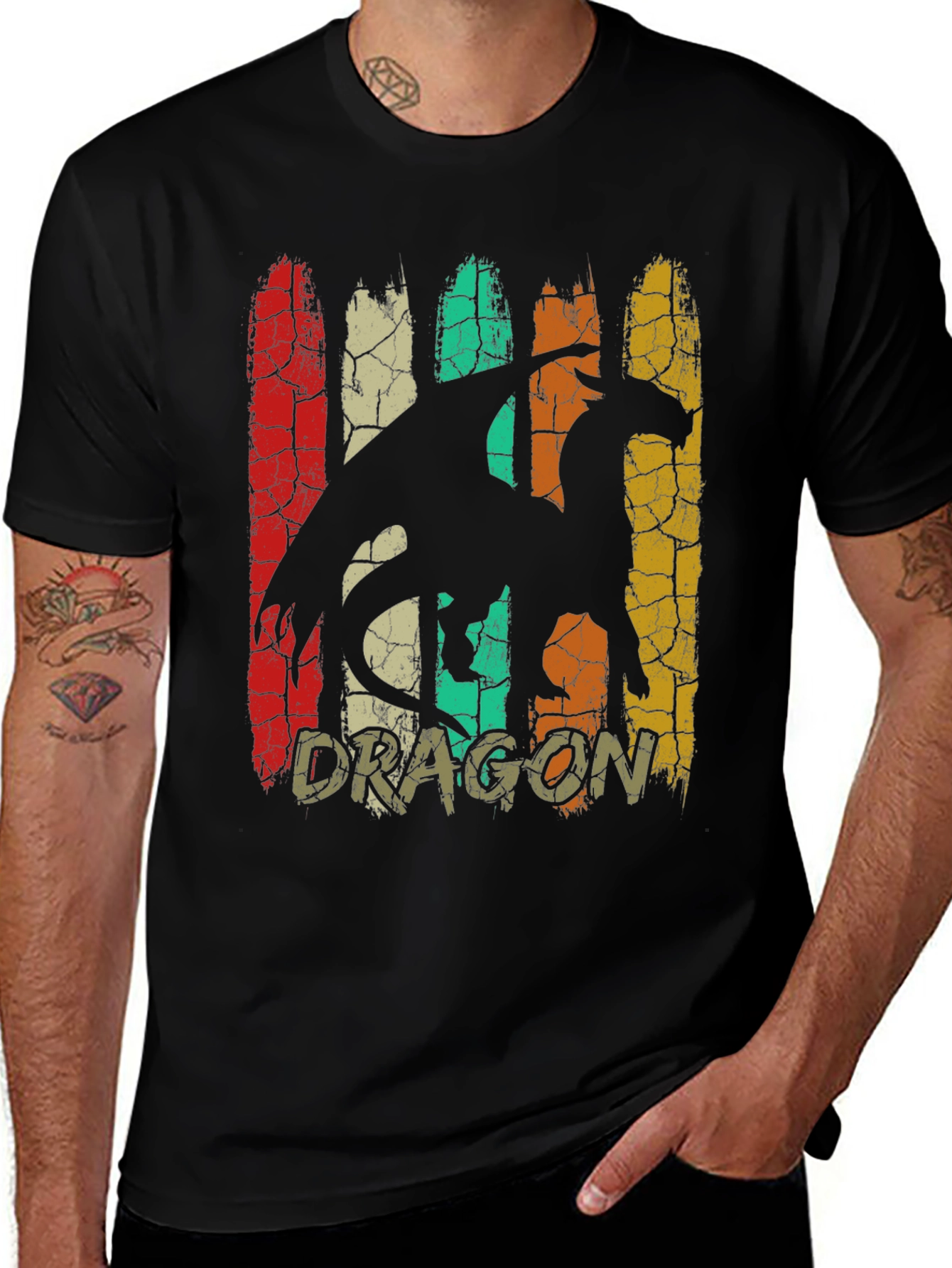 Variant 15 of Vintage Dragon Graphic T-Shirt - Retro Style