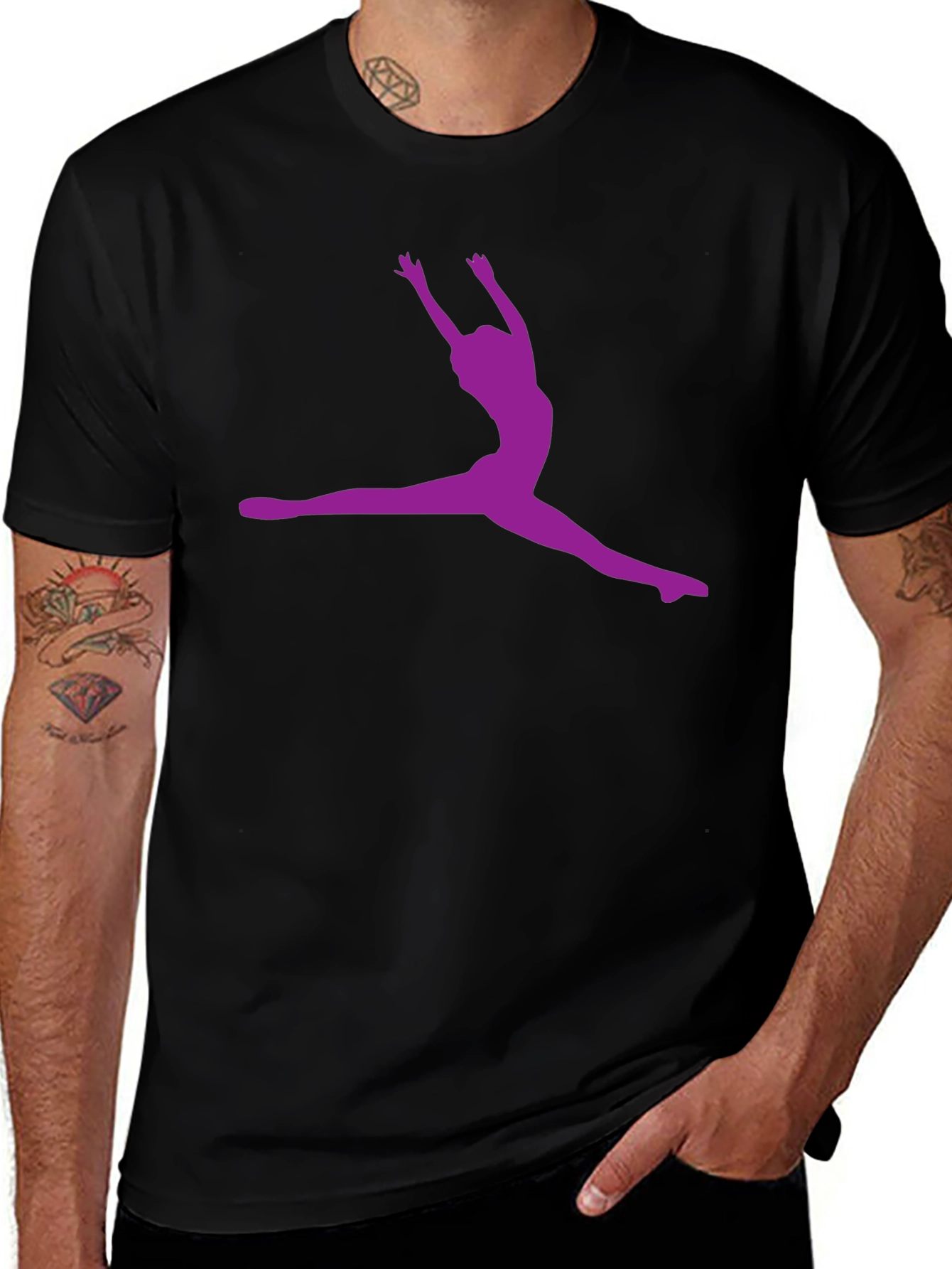 Variant 11 of Gymnast Silhouette Graphic Tee - Black