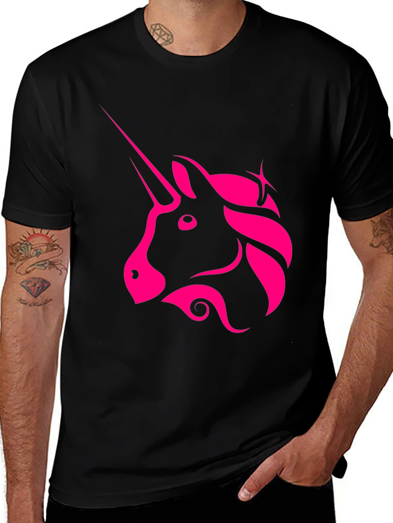 Variant 28 of Unicorn Graphic Tee - Black T-Shirt