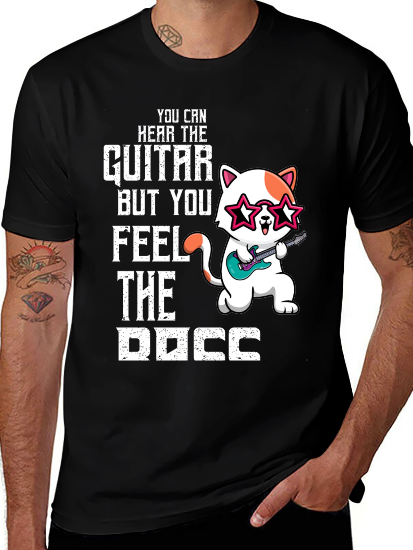 Variant 13 of Cat Guitarist T-Shirt - You Can Hear The Guitar