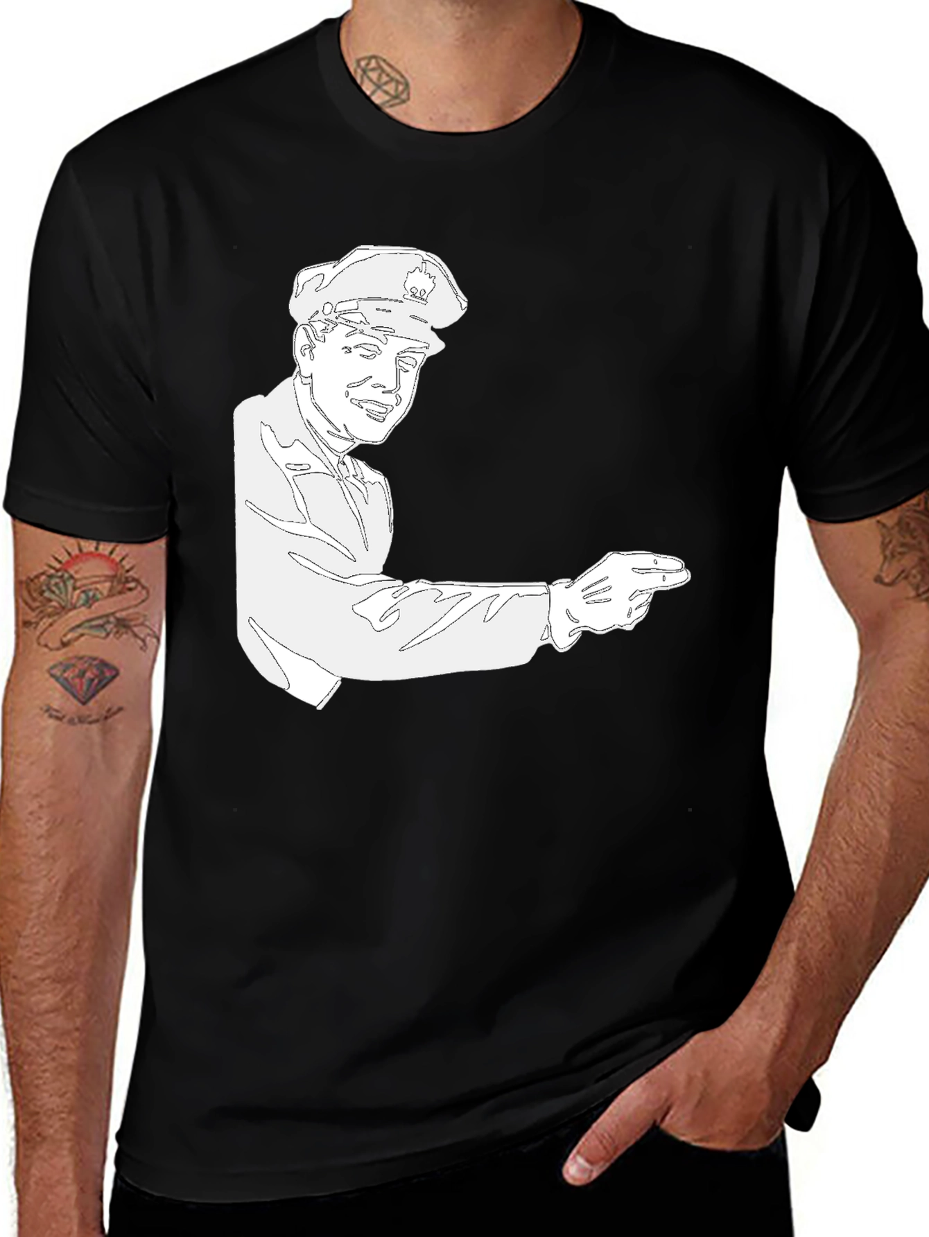 Variant 10 of Vintage Cop Graphic Black T-Shirt