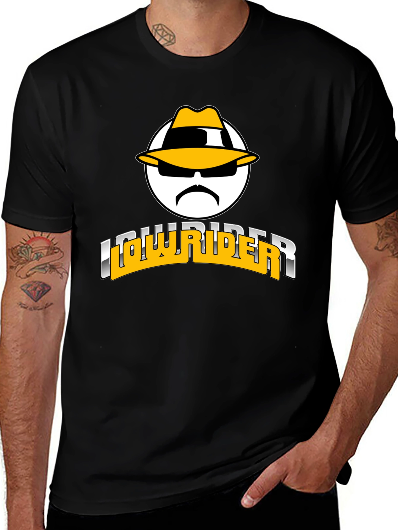 Variant 10 of Lowrider T-Shirt - Black Tee with Graphic Design