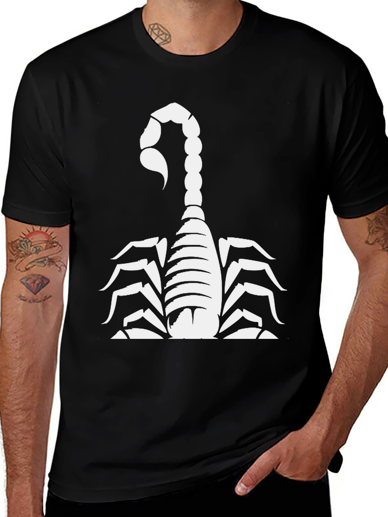 Variant 13 of Scorpion Graphic Tee - Black Cotton Shirt