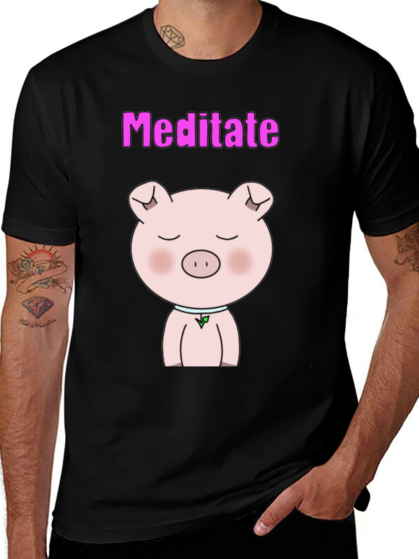Variant 21 of Meditate Pig T-Shirt