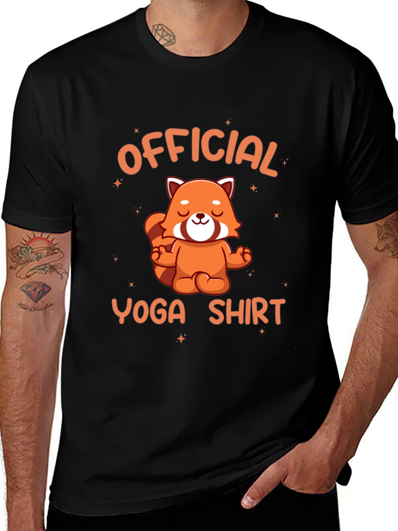 Variant 25 of Official Yoga Shirt - Red Panda Meditation Tee