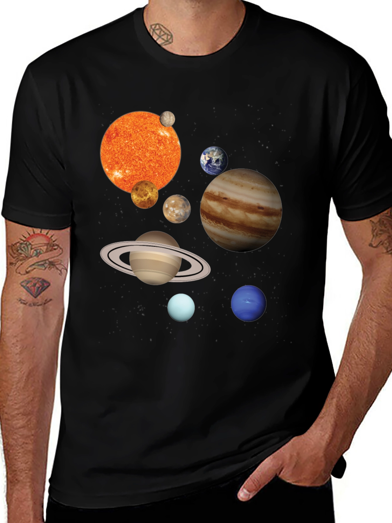 Variant 17 of Planets Graphic Print T-Shirt