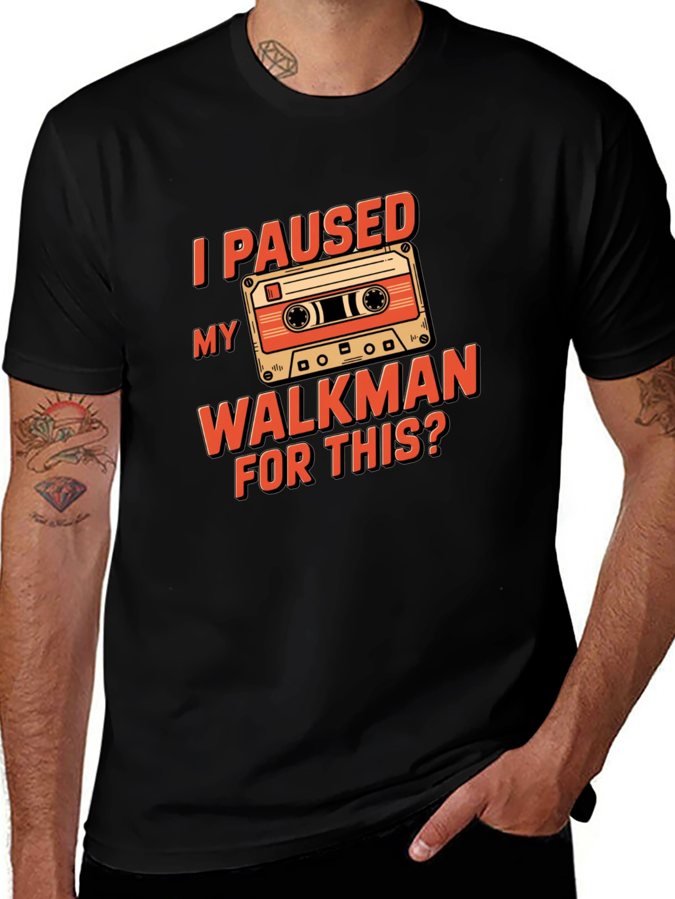 Variant 2 of I Paused My Walkman T-Shirt - Retro Cassette Tape Tee