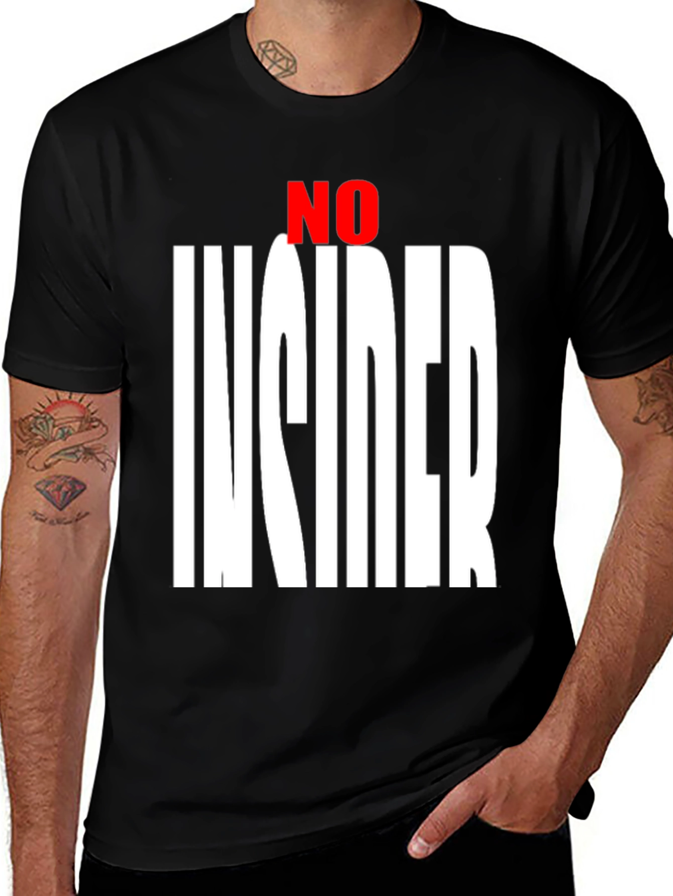 Variant 11 of No Insider Graphic Tee - Black Cotton Blend