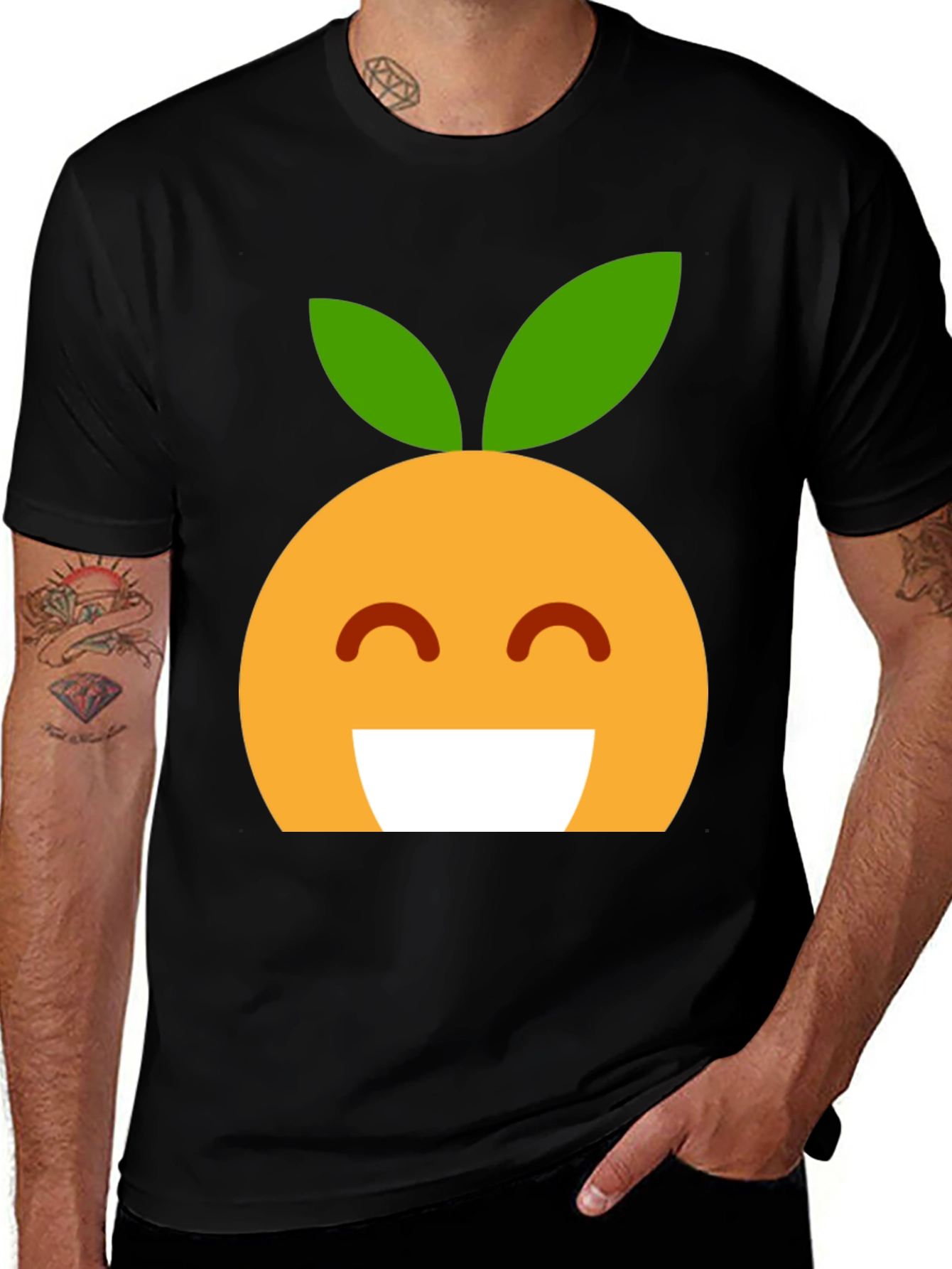 Variant 20 of Smiling Orange Fruit Graphic T-Shirt - Casual Wear